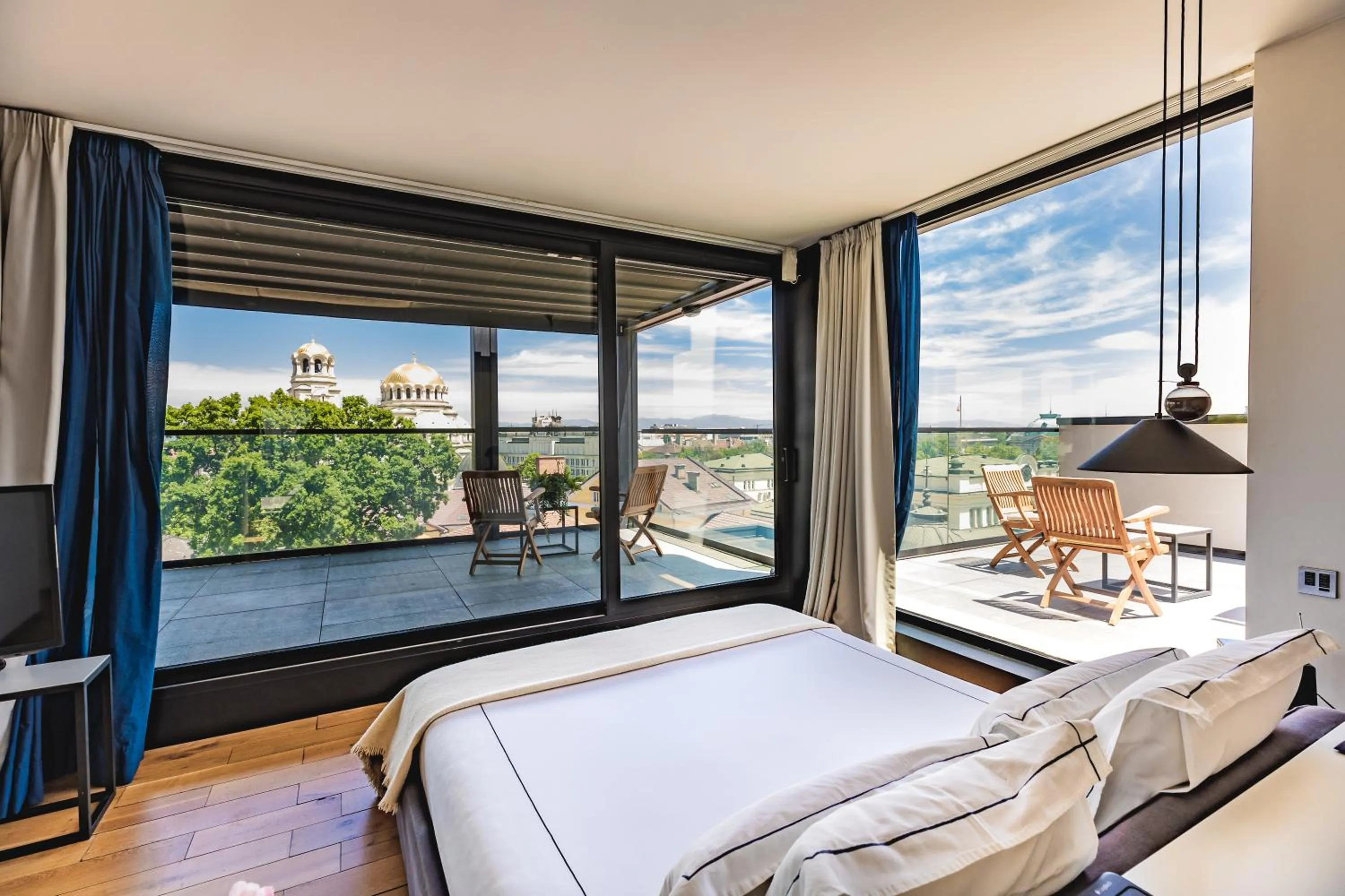 Bed in Sense Hotel Sofia, a Member of Design Hotels