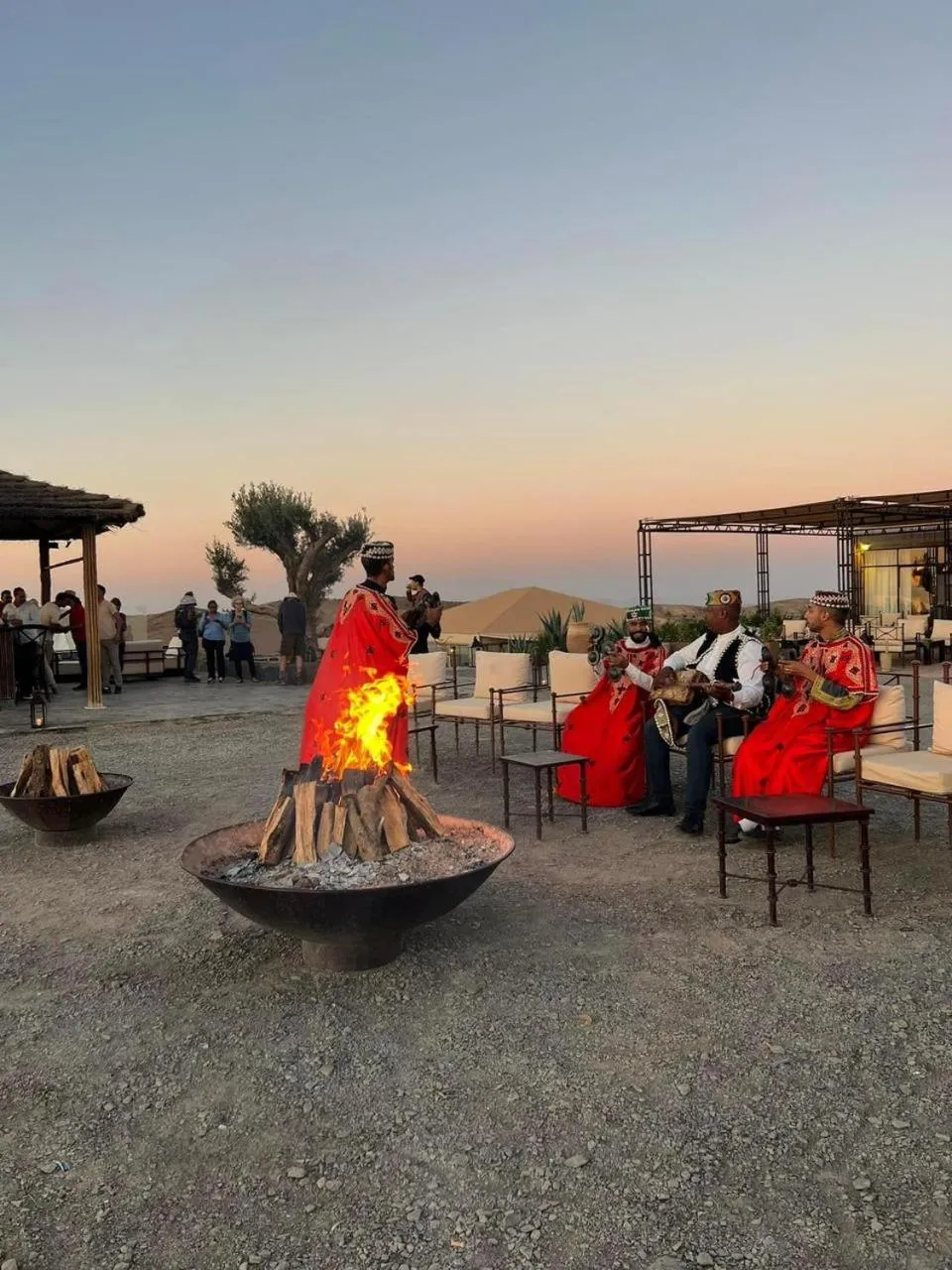 Evening entertainment in The White Camel Camp - Agafay Desert Activities