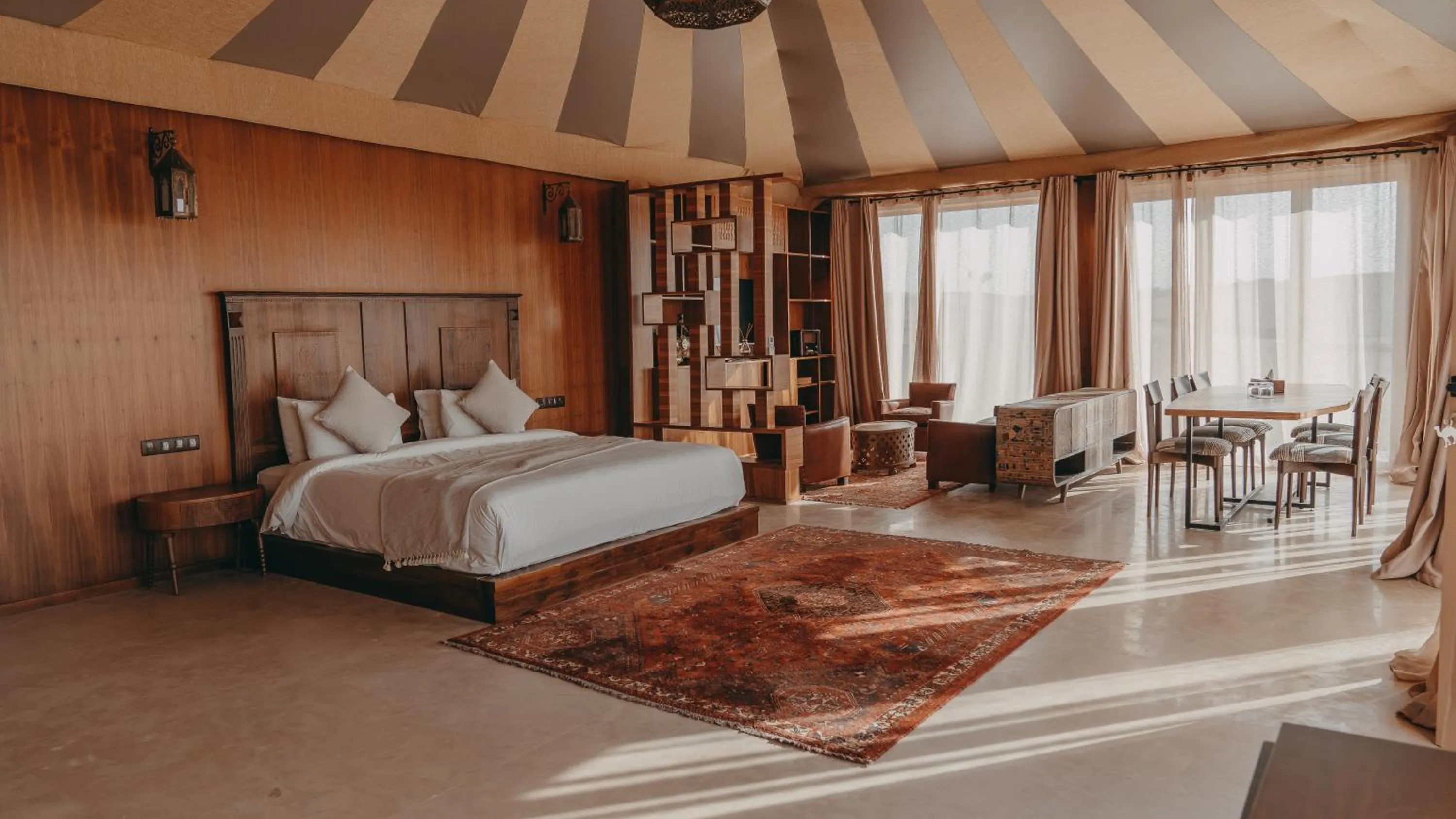 Bed in The White Camel Camp - Agafay Desert Activities