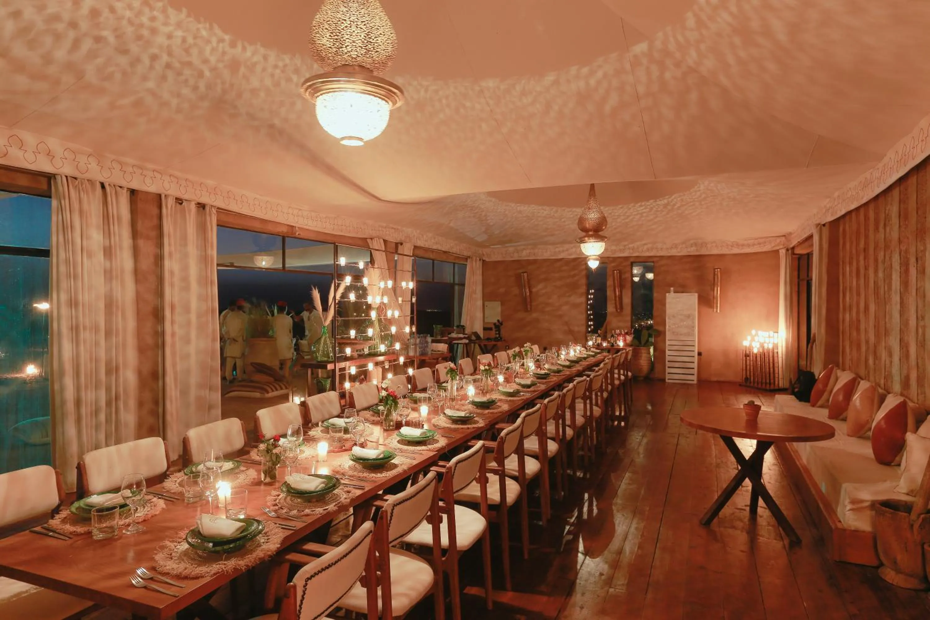 Living room in The White Camel Camp - Agafay Desert Activities
