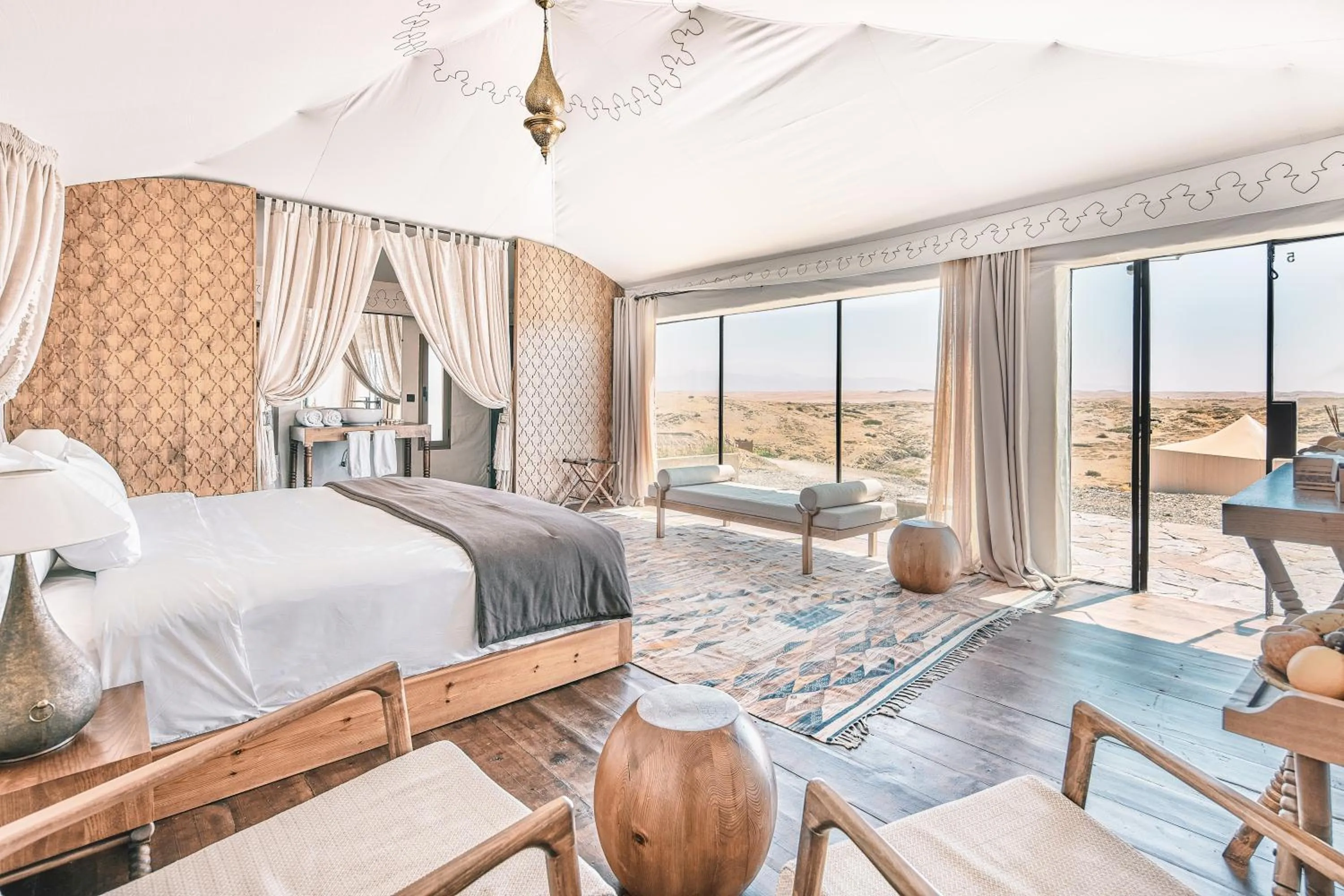 Bed in The White Camel Camp - Agafay Desert Activities