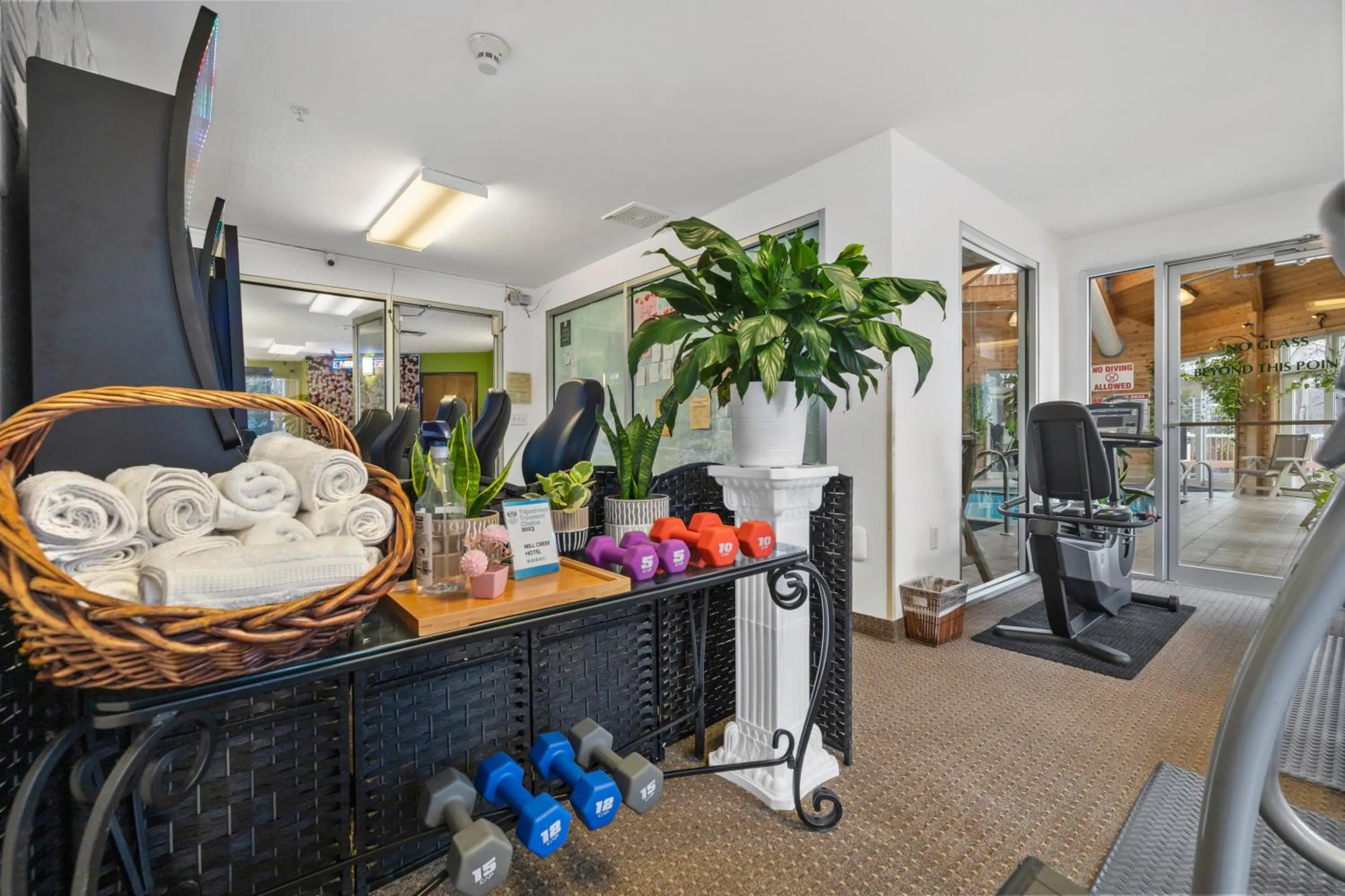 Fitness centre/facilities in Mill Creek Hotel