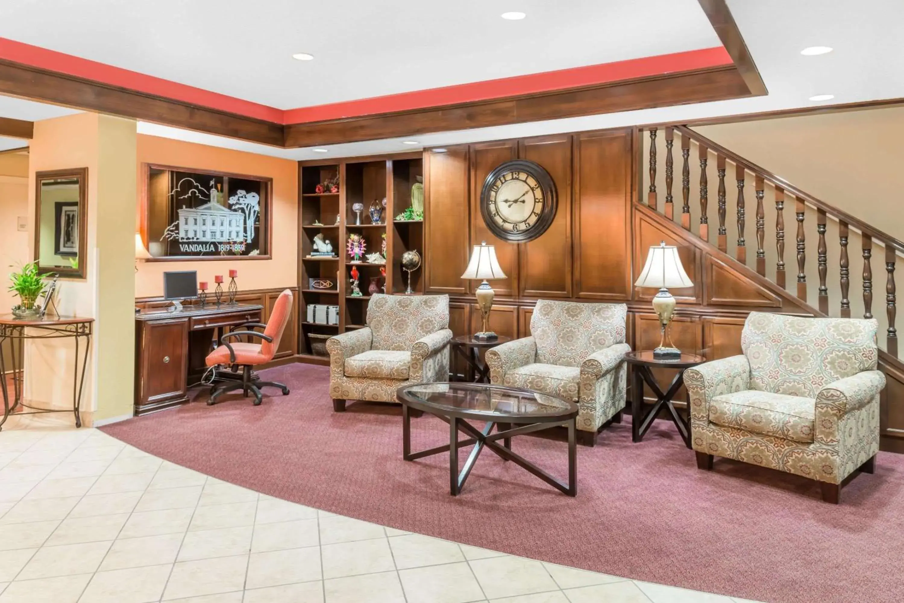 Lobby or reception in Ramada by Wyndham Vandalia Lobby or reception in Ramada by Wyndham Vandalia