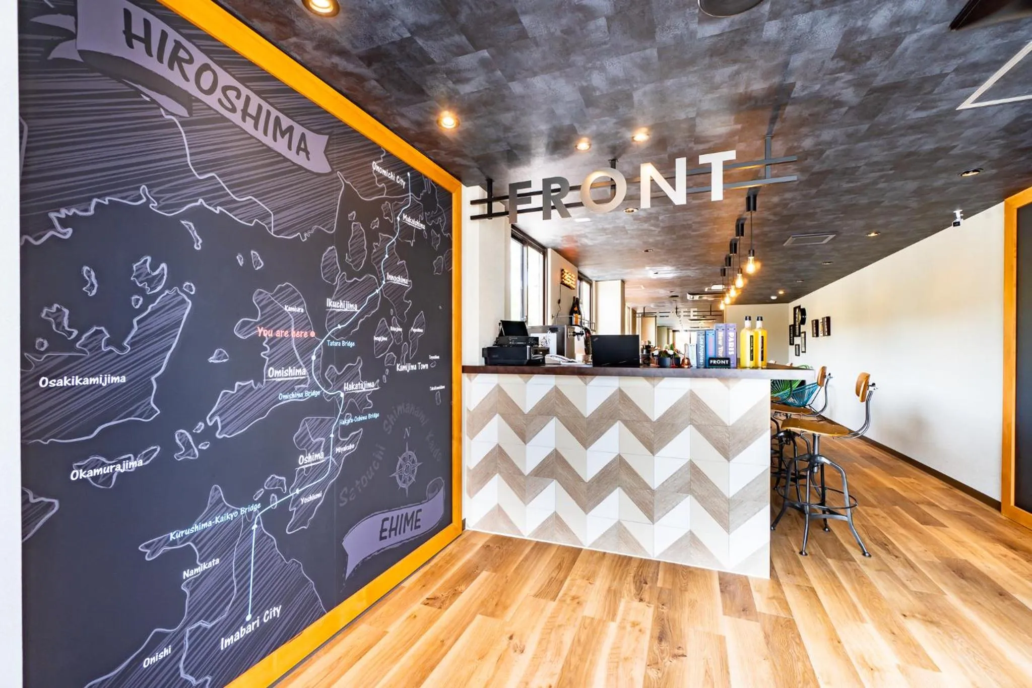 Lobby or reception in I-Link Hostel & Cafe Shimanami