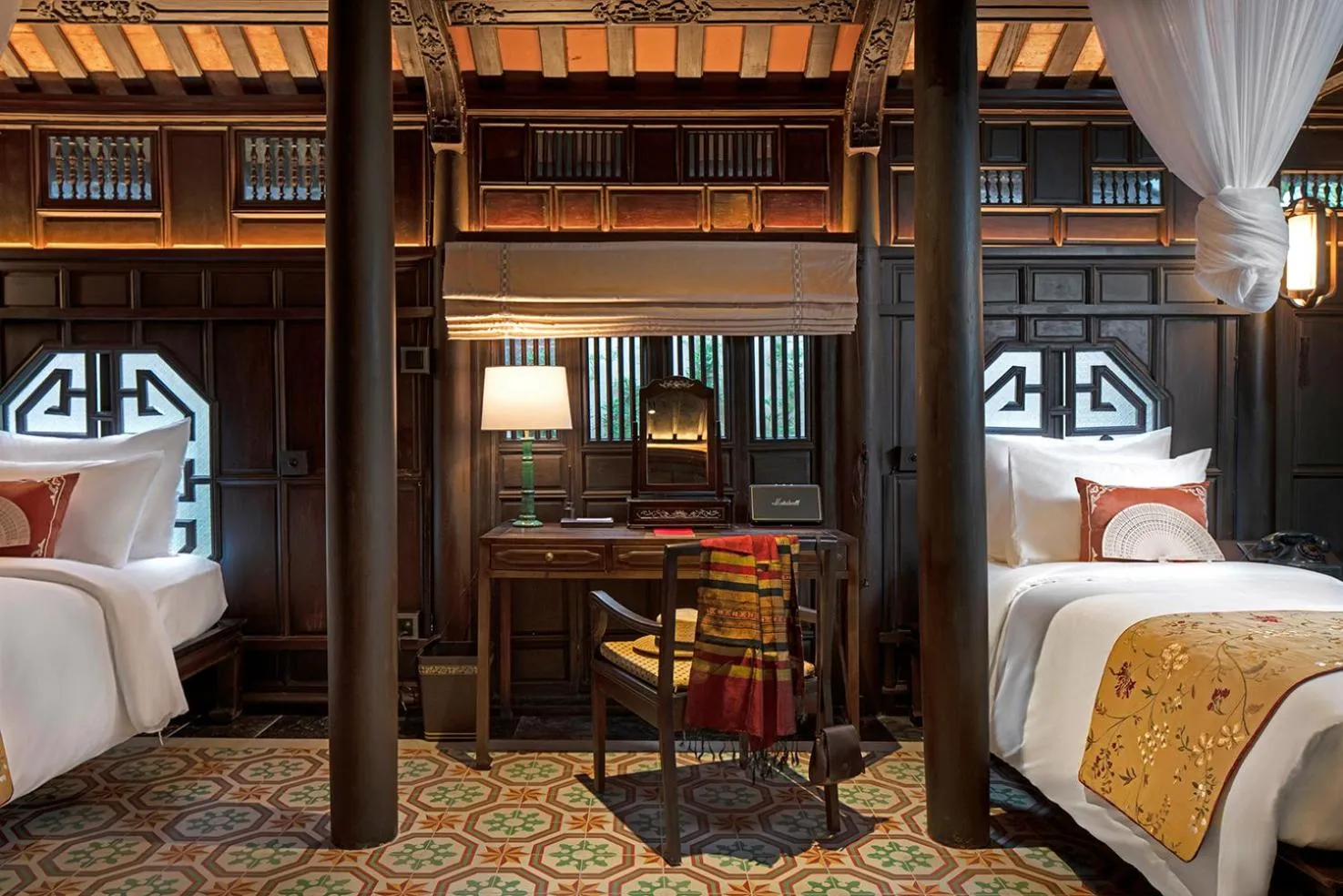 Bedroom, Bed in Ancient Huế Garden Houses