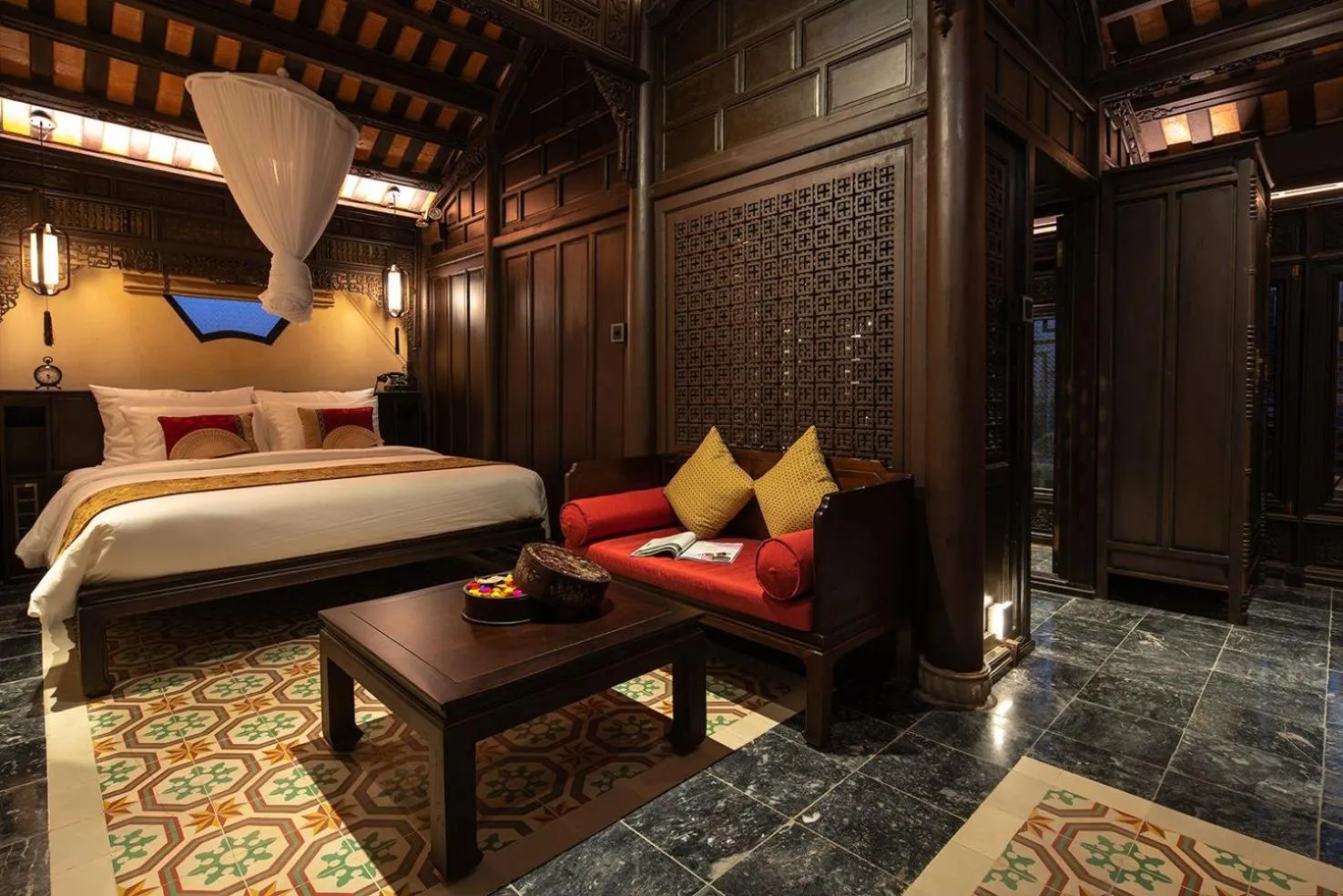 Photo of the whole room, Bed in Ancient Huế Garden Houses