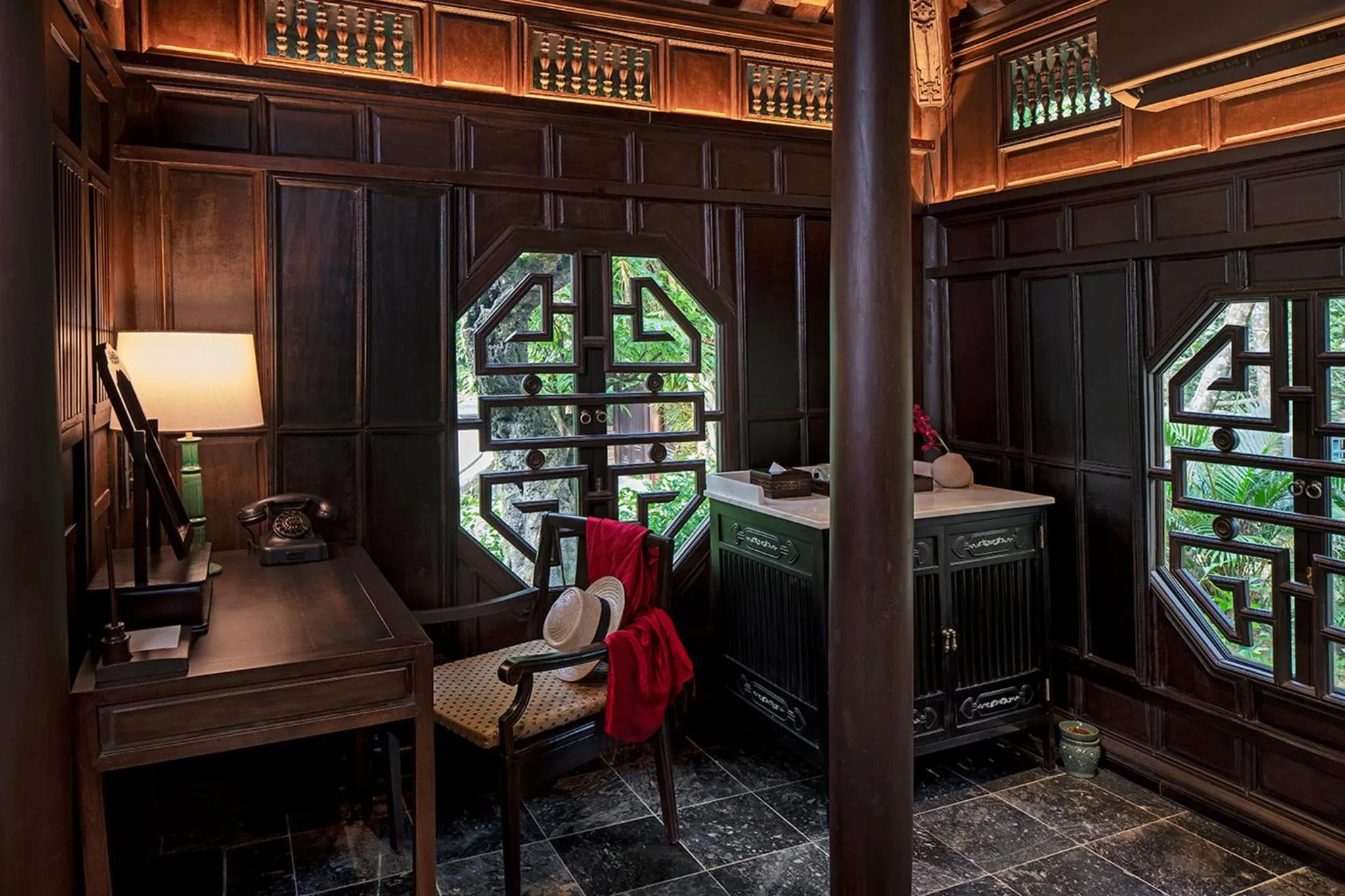 Seating area, Bed in Ancient Huế Garden Houses