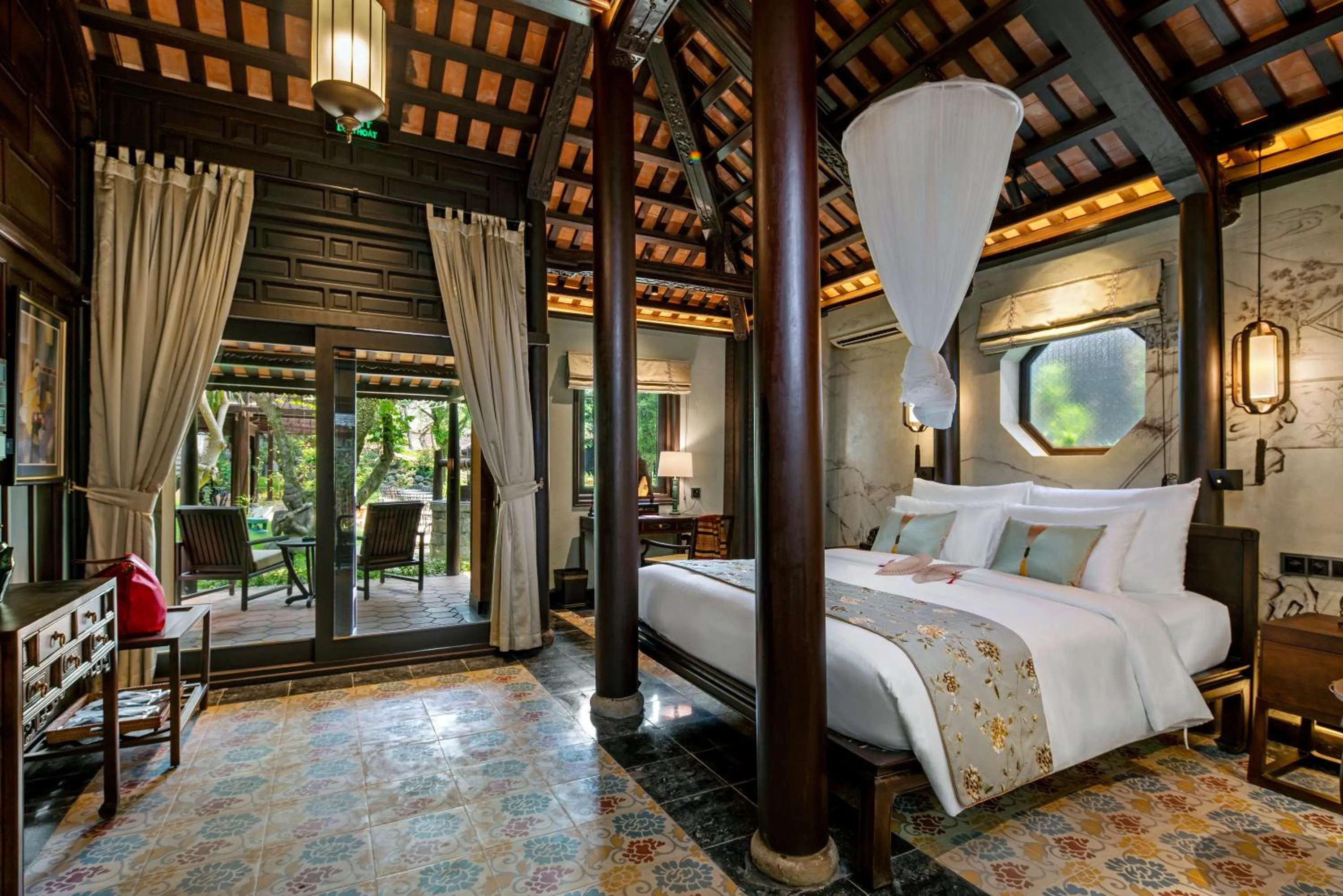 Pool view, Bed in Ancient Huế Garden Houses