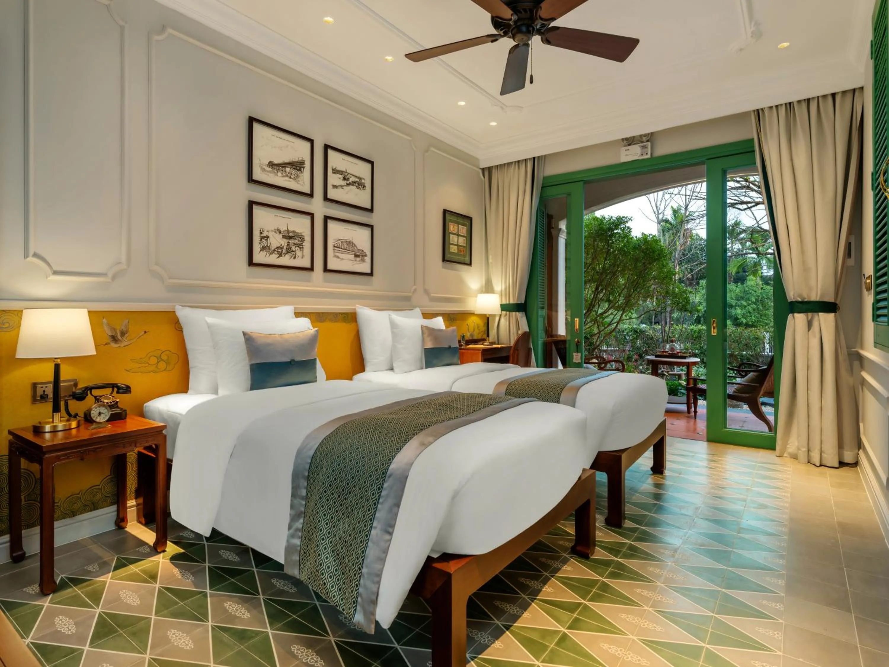 Bedroom, Bed in Ancient Huế Garden Houses