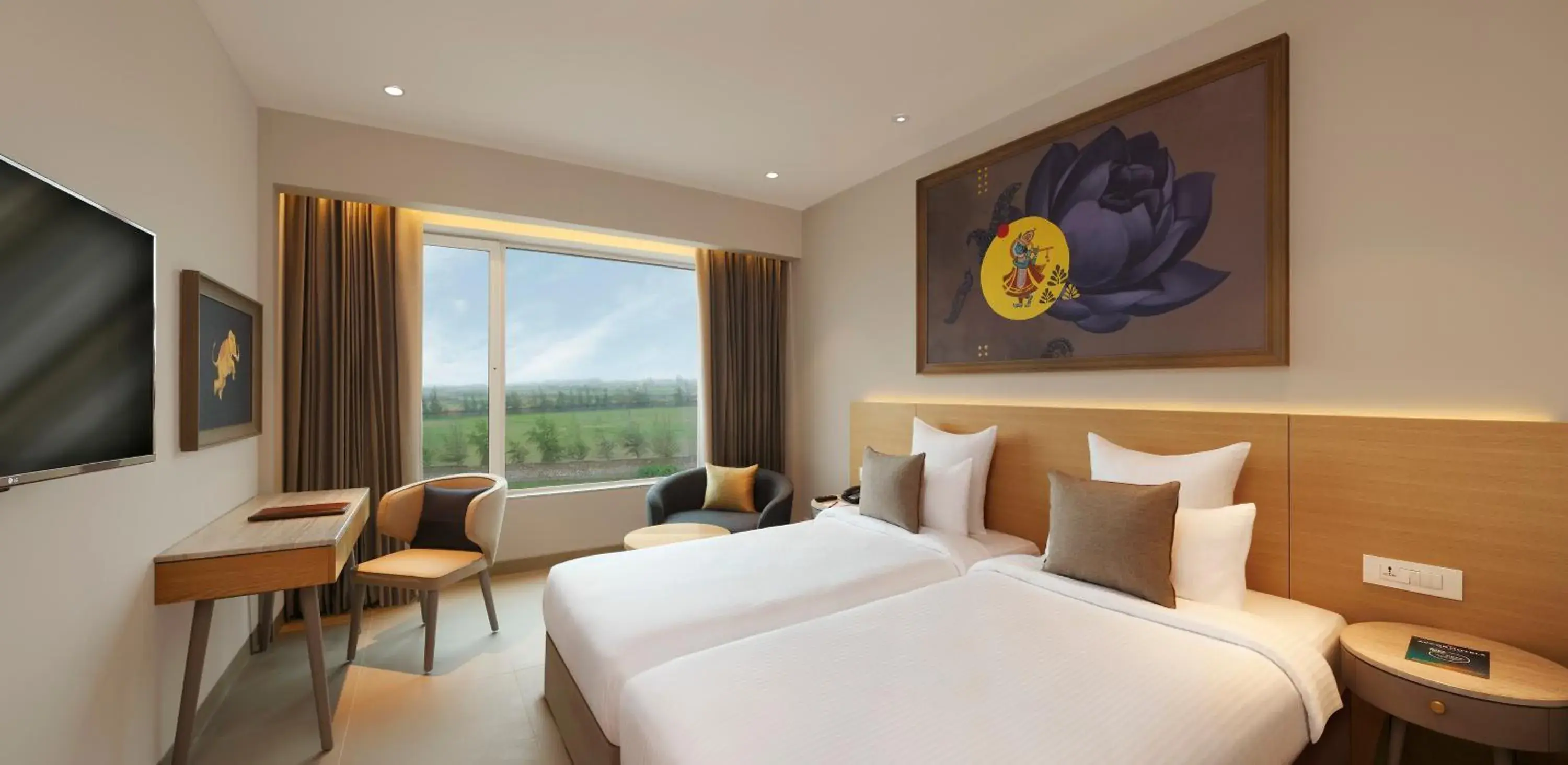 Photo of the whole room, Bed in Ginger Dwarka Photo of the whole room, Bed in Ginger Dwarka