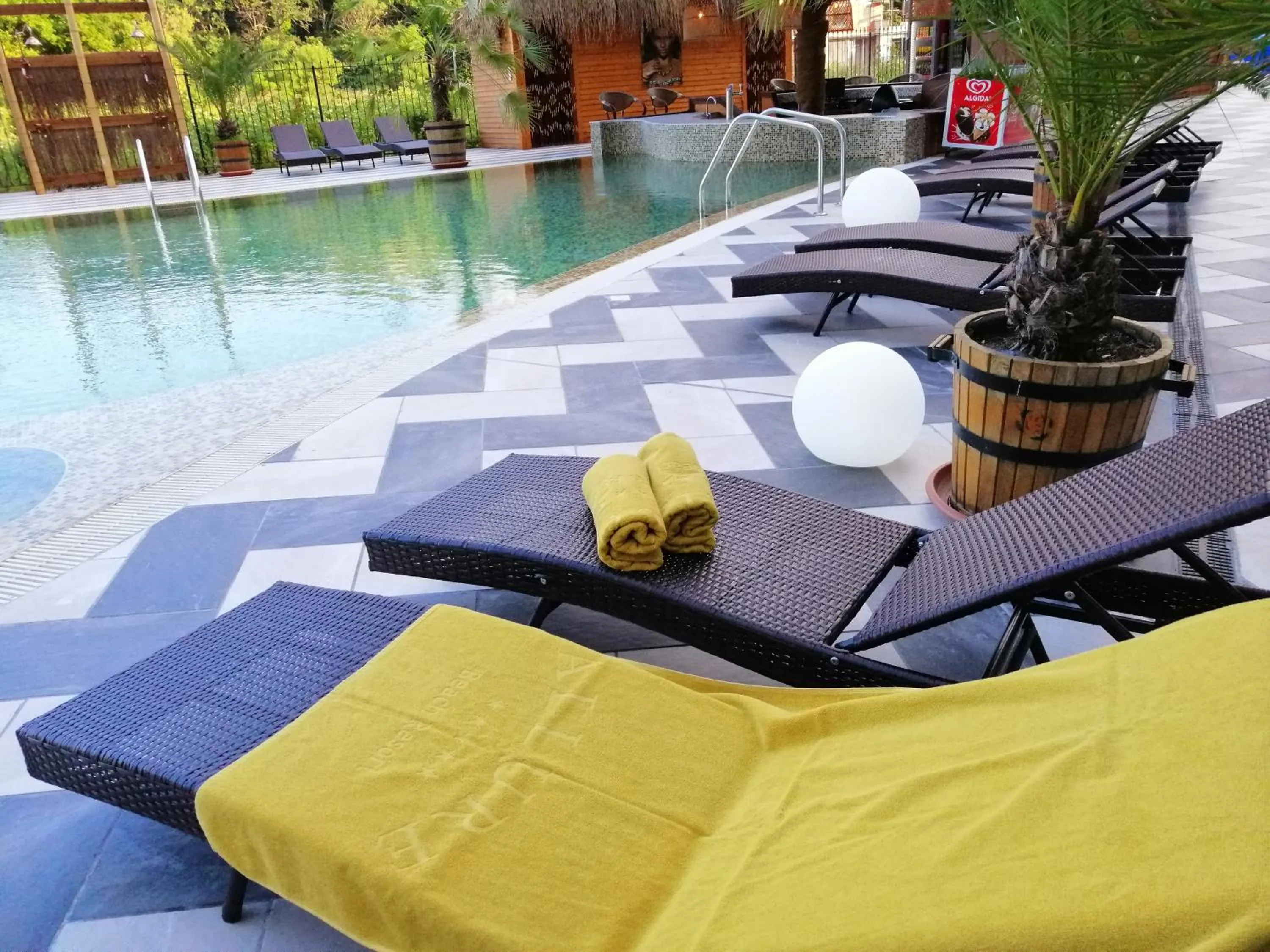 Patio in Allure Beach Resort Aparthotel