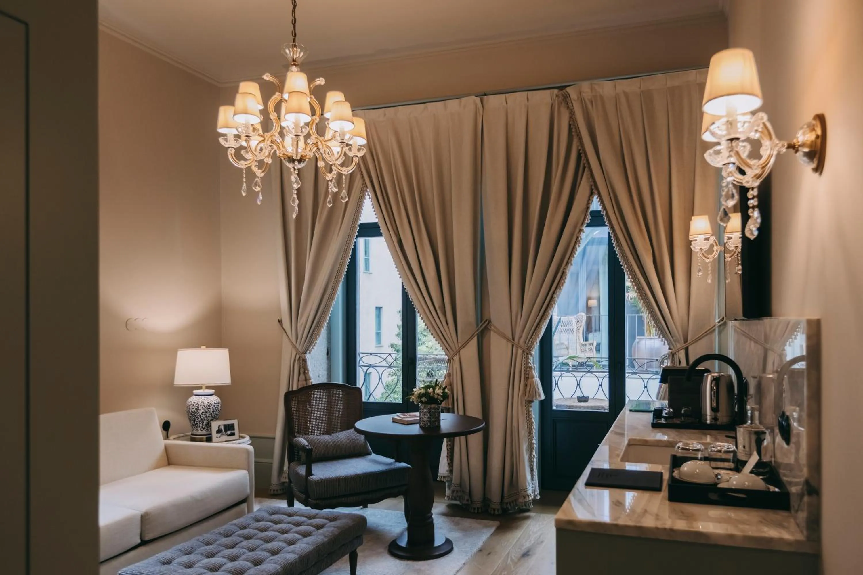 Seating area in Torel Palace Porto