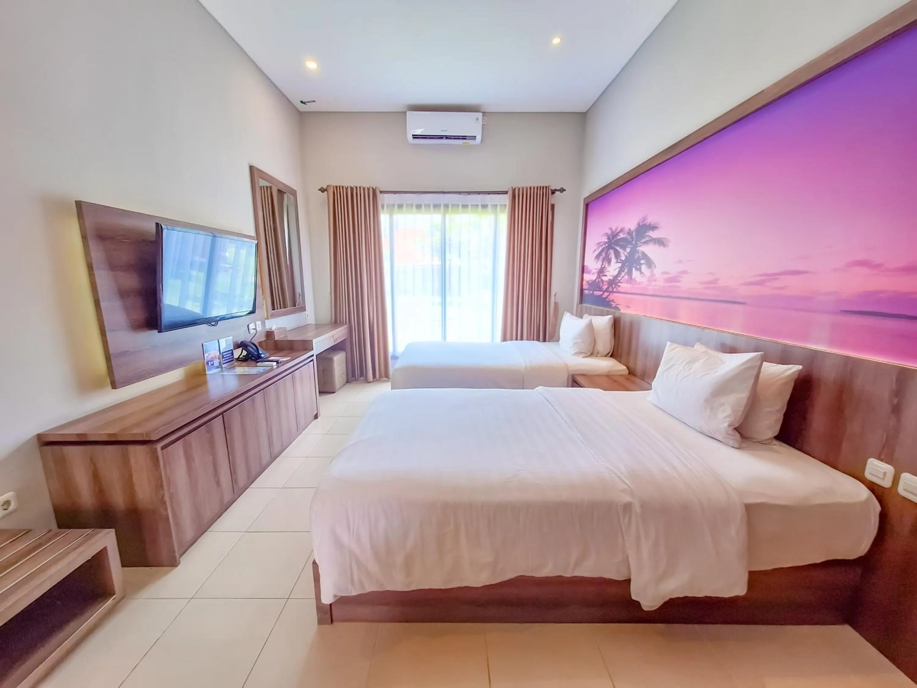 Bed in Sekuro Village Beach Resort