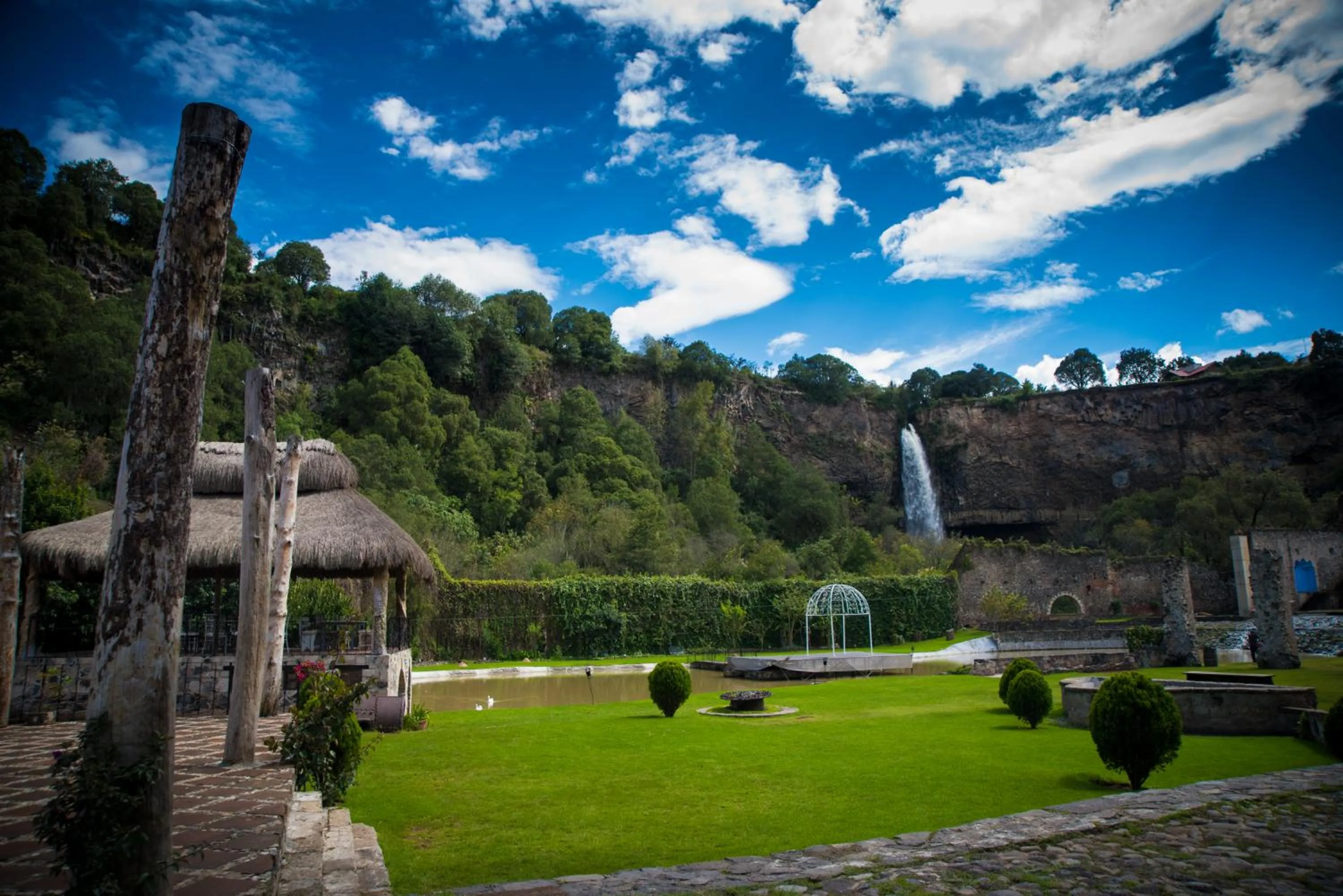 Garden view in Hacienda Santa Maria Regla