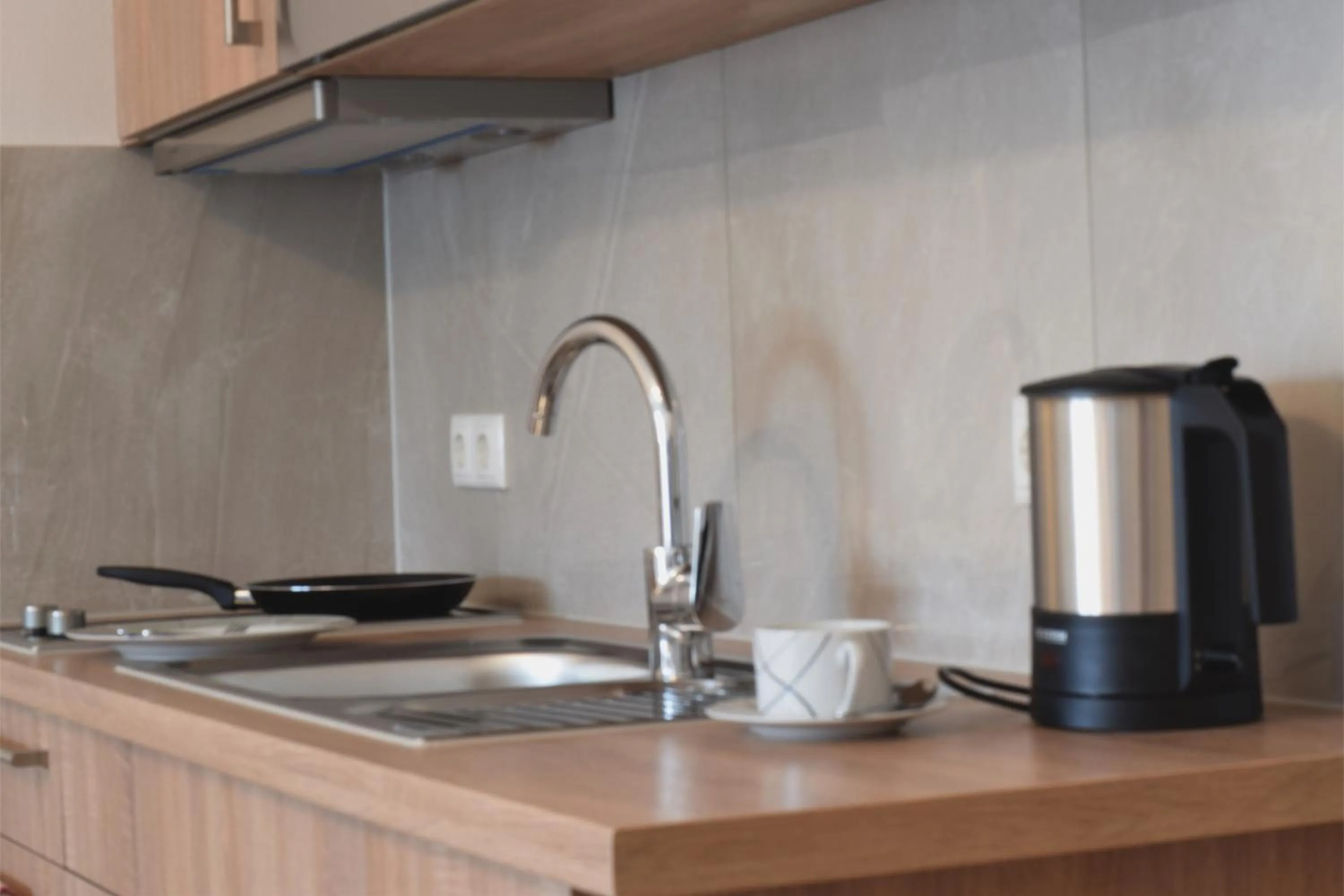 Kitchen or kitchenette in Aparthotel Donaustern