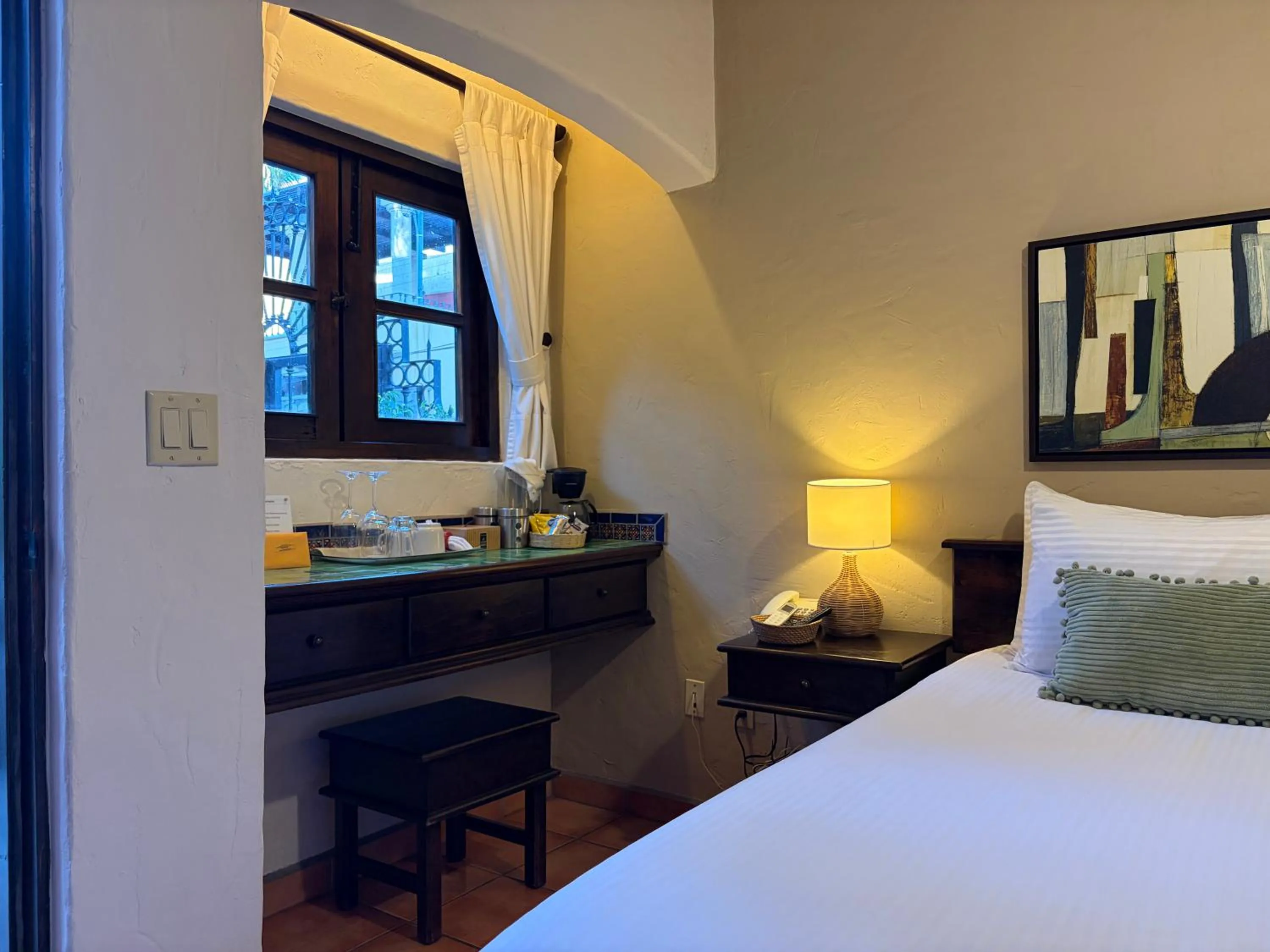 View (from property/room), Bed in Posada del Cortes