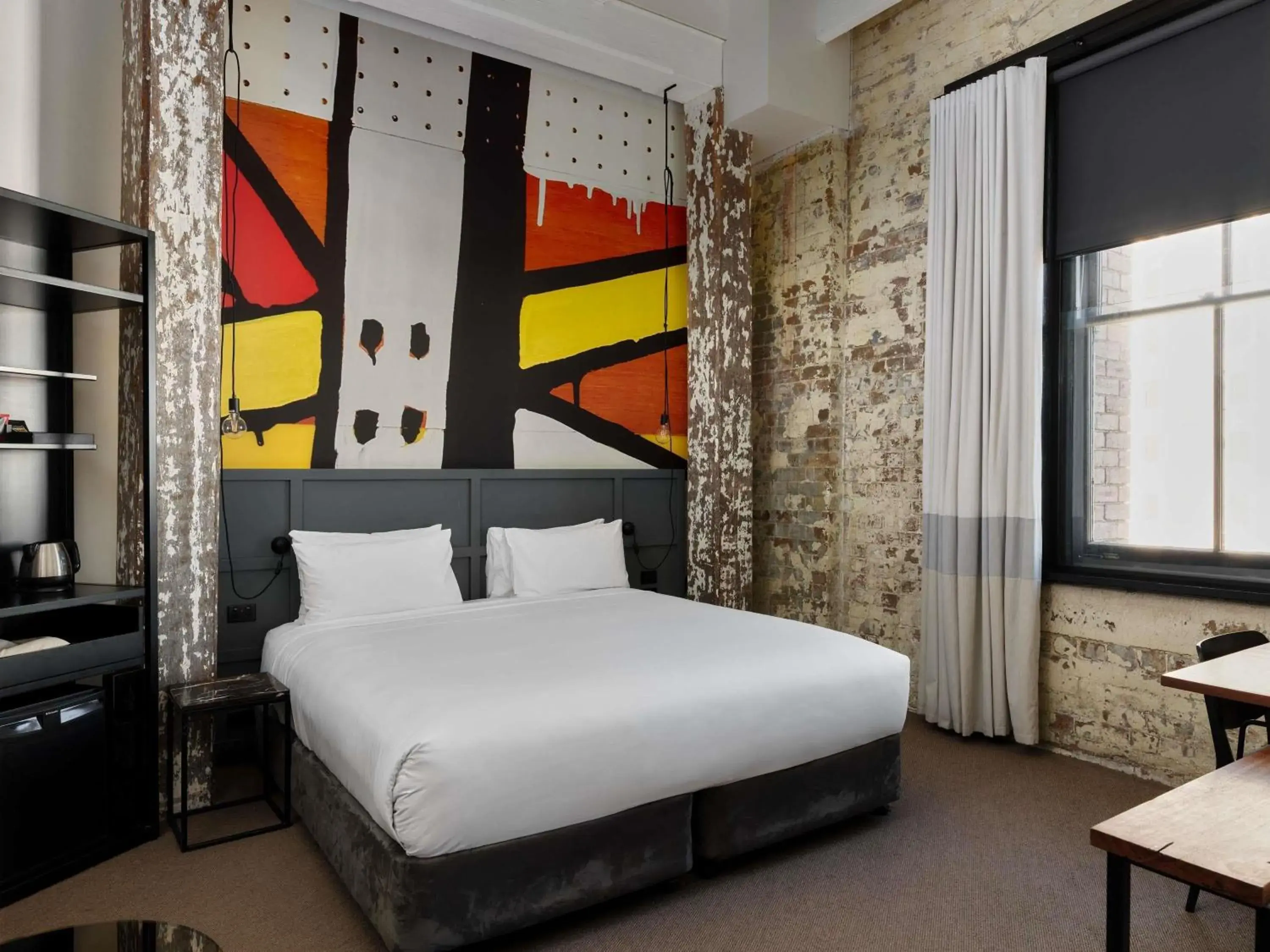 Bedroom, Bed in Hotel Woolstore 1888, Sydney - Handwritten Collection Bedroom, Bed in Hotel Woolstore 1888, Sydney - Handwritten Collection