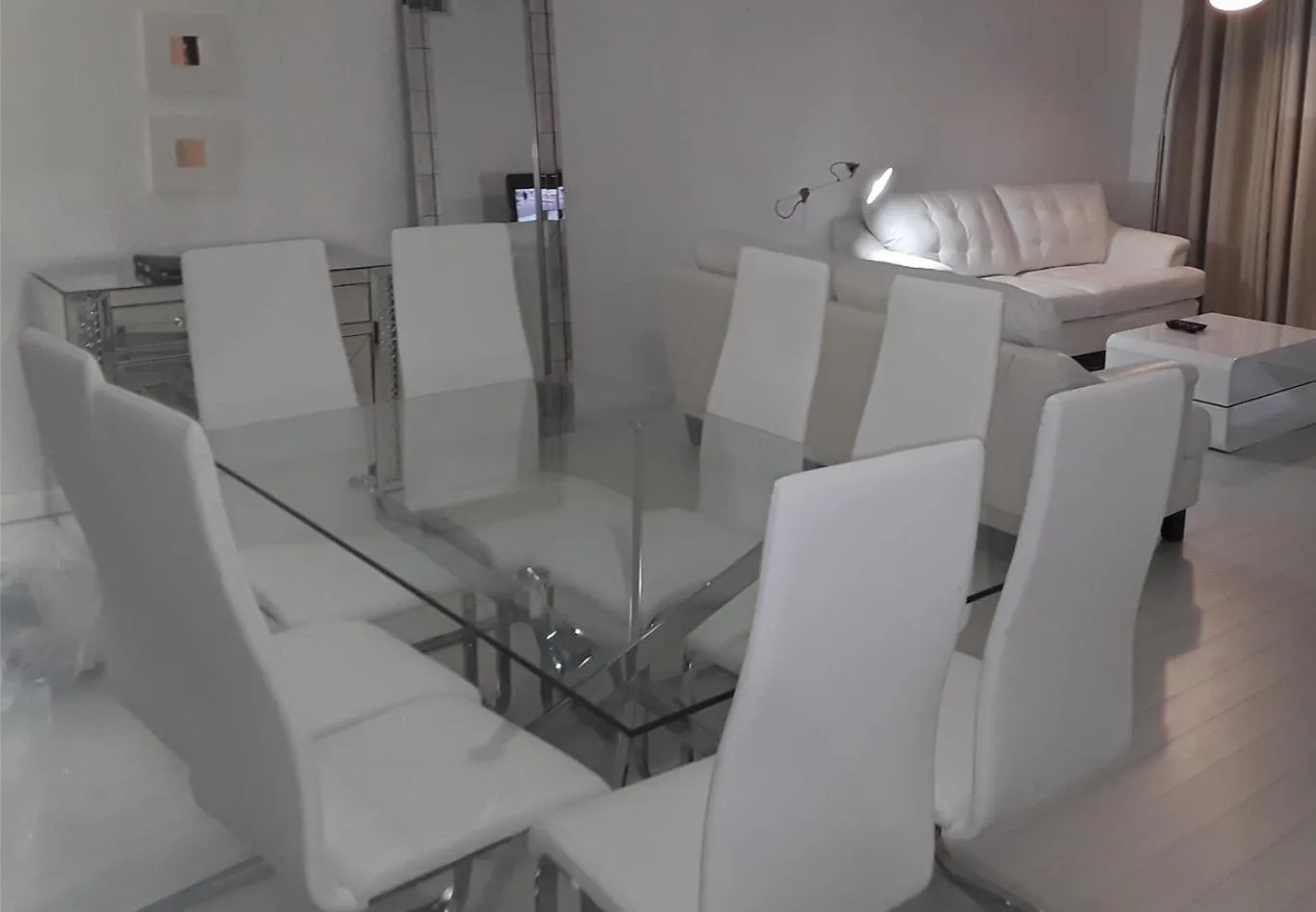 Living room, Bed in Tides Apt on Hollywood Beach