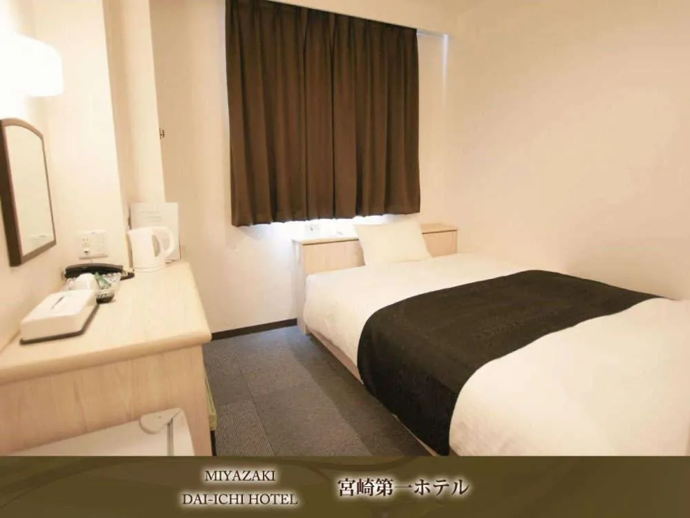 Bed in Miyazaki Daiichi Hotel