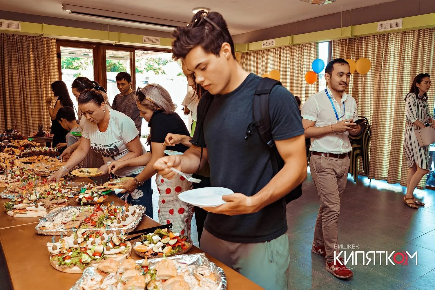 group of guests in ololoFreelander Hostel&Coworking