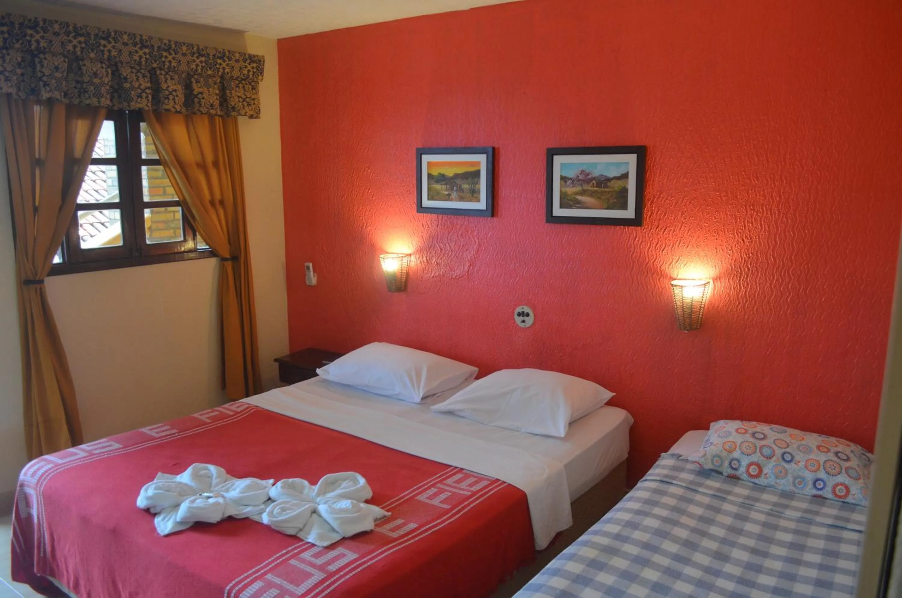 Bed in Hotel Pousada Viking
