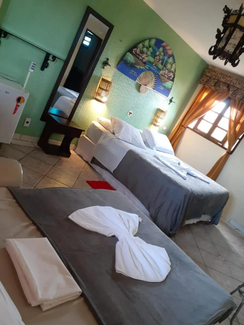 Bed in Hotel Pousada Viking
