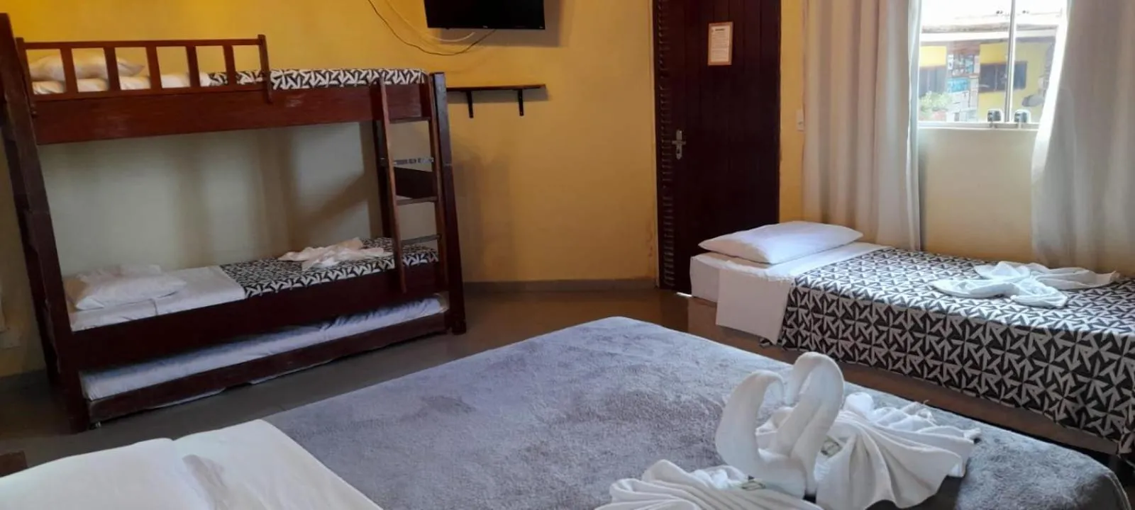 Bed in Hotel Pousada Viking