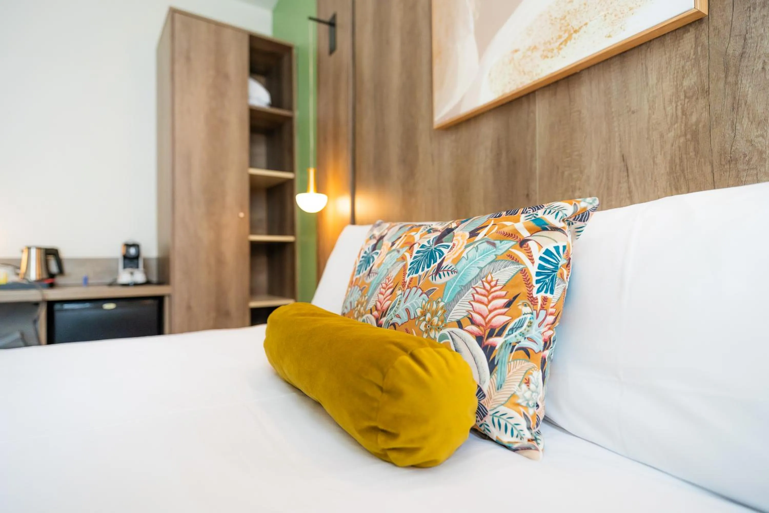 Decorative detail, Bed in Hôtel Le Seize, Nice Centre