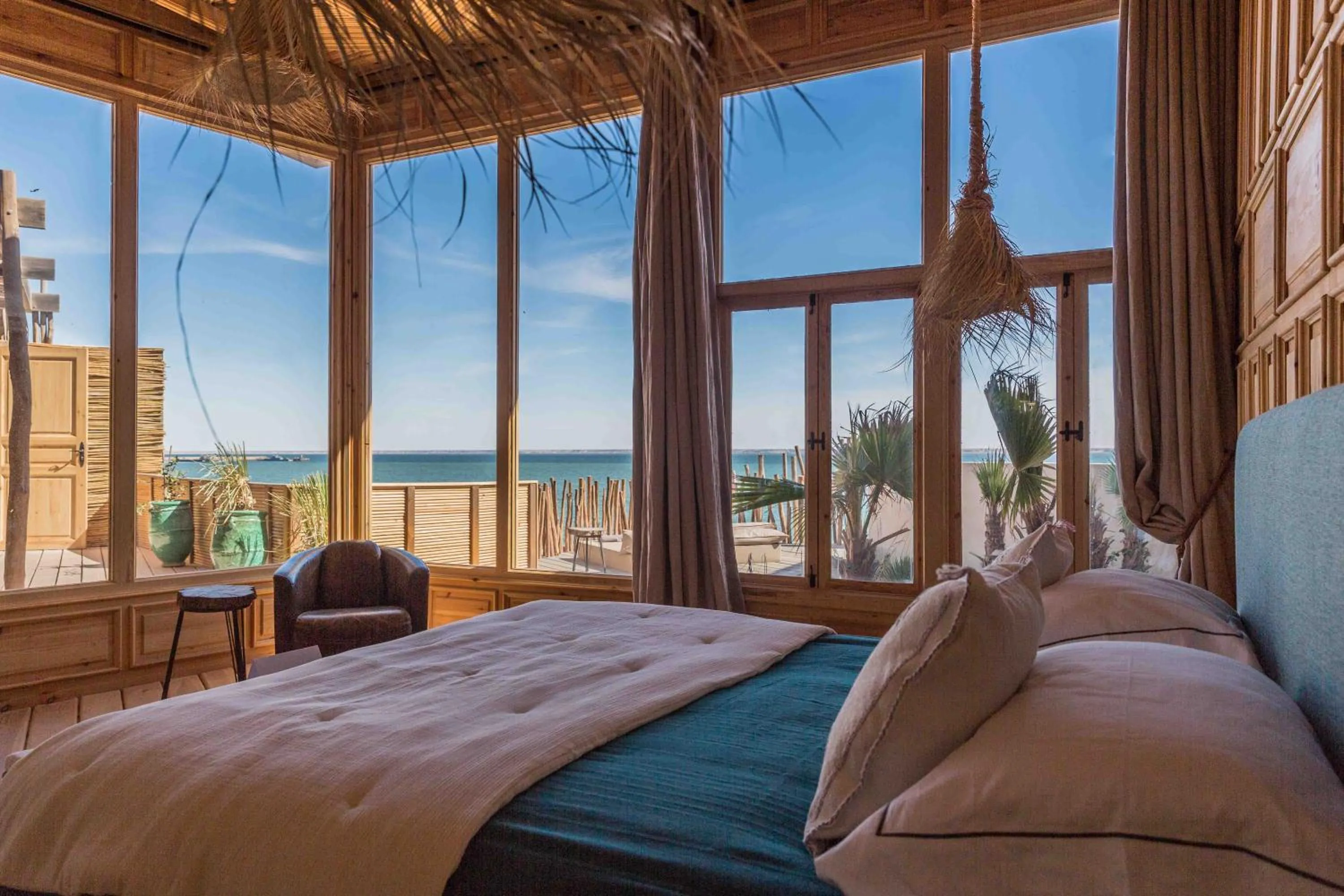 Landmark view, Bed in Palais Rhoul & Spa Dakhla