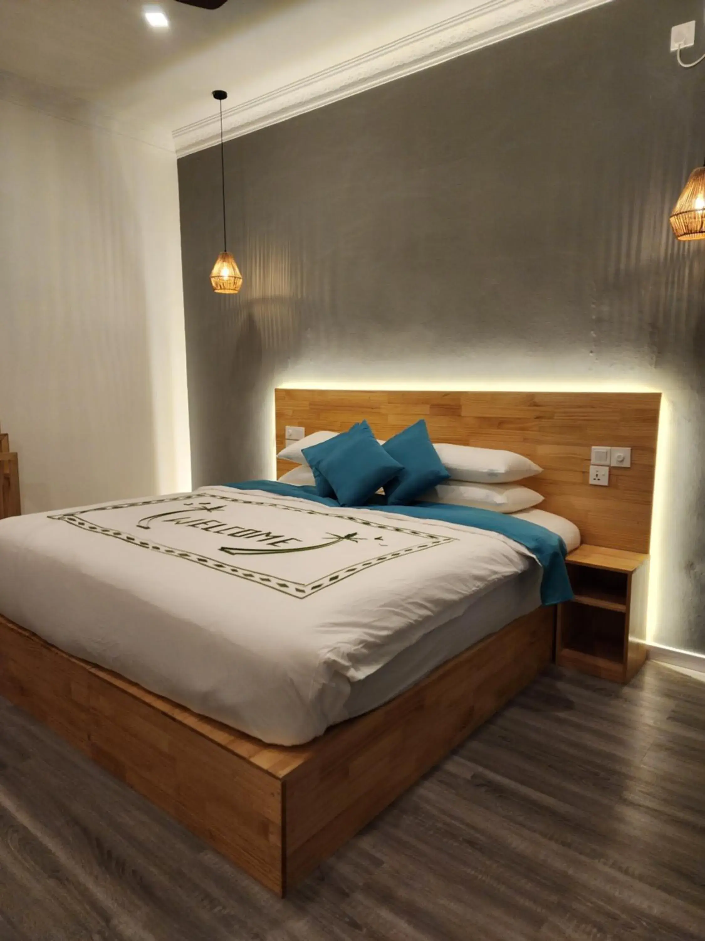 Bed in Dhigurah Beach Inn Bed in Dhigurah Beach Inn