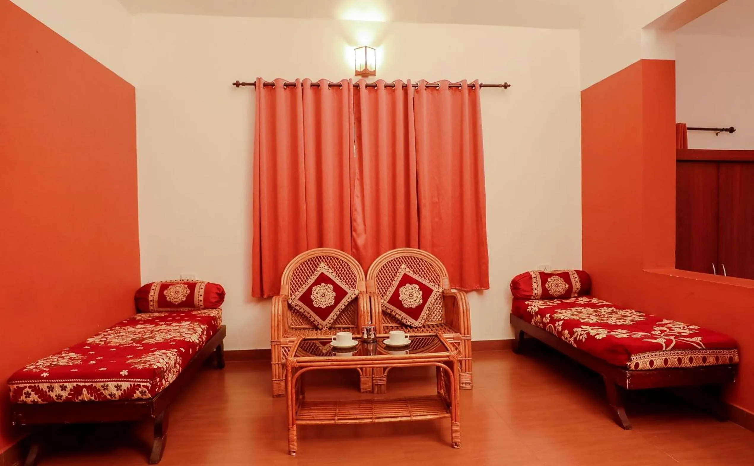 Seating area in Planet Green Plantation Resorts, Wayanad, Kerala