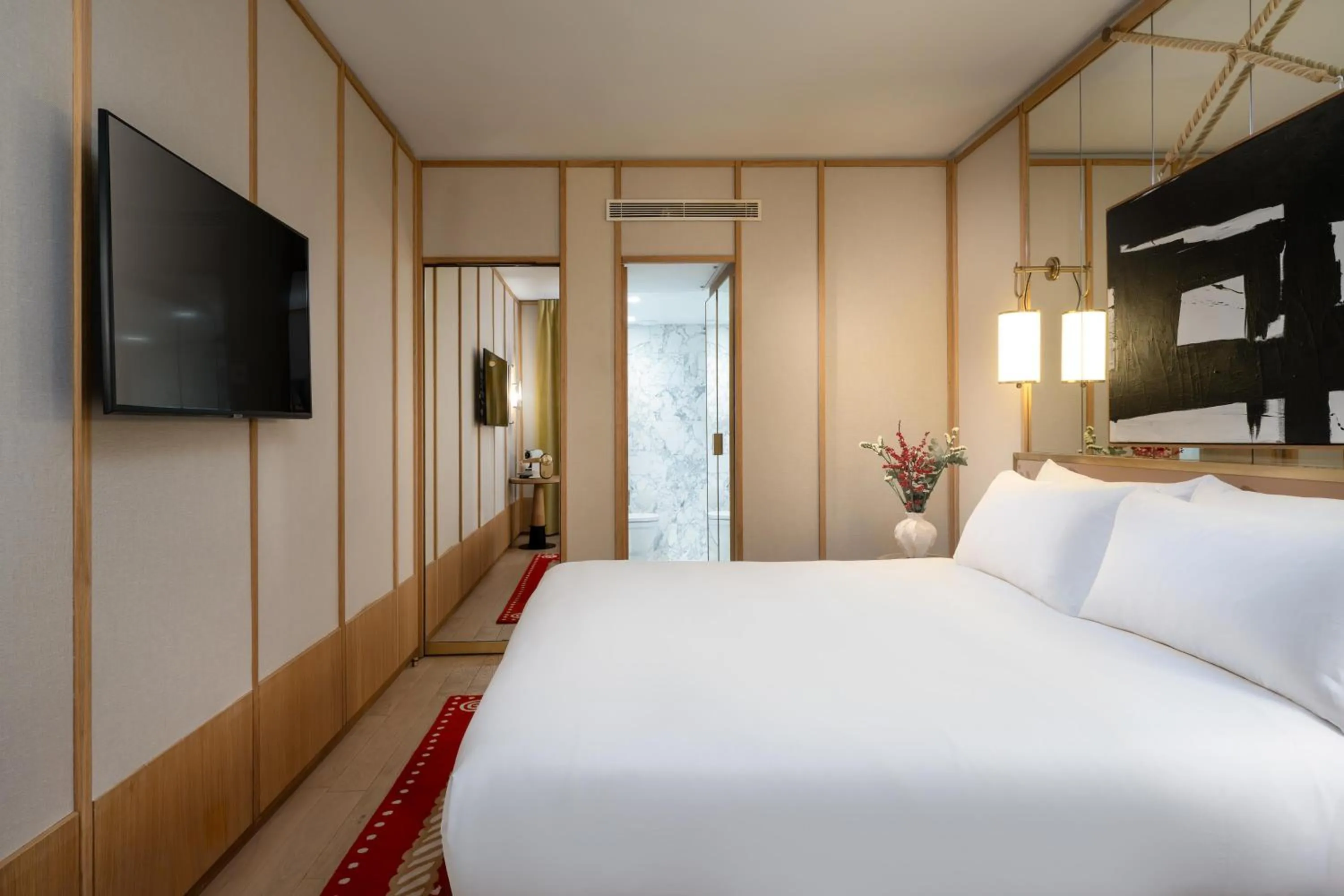 Bed in Le Belgrand Hotel Paris Champs Elysees, Tapestry By Hilton