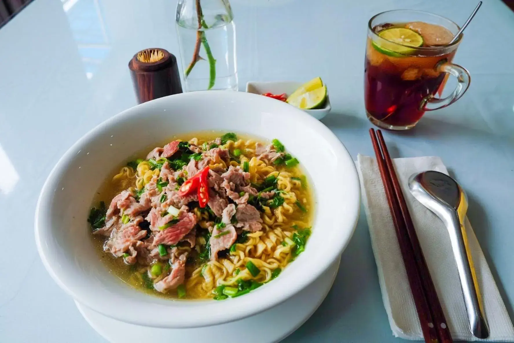 Buffet breakfast in My Lan Hanoi Hotel Buffet breakfast in My Lan Hanoi Hotel