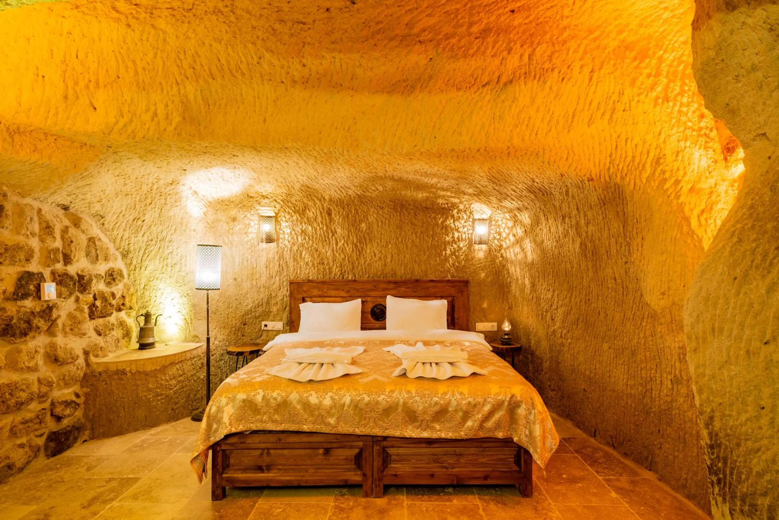 Bed in Atilla's Cave Hotel