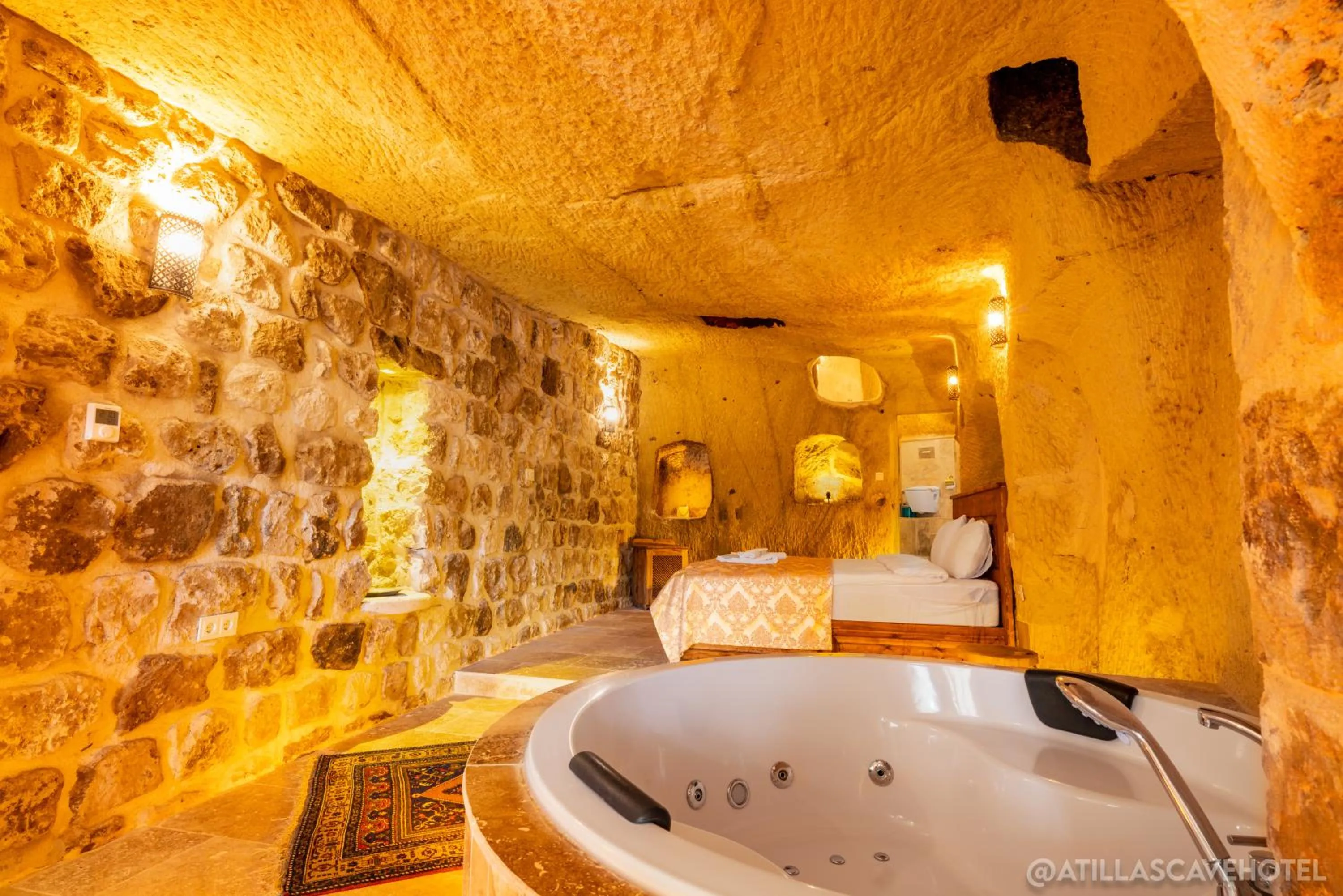 Bed in Atilla's Cave Hotel