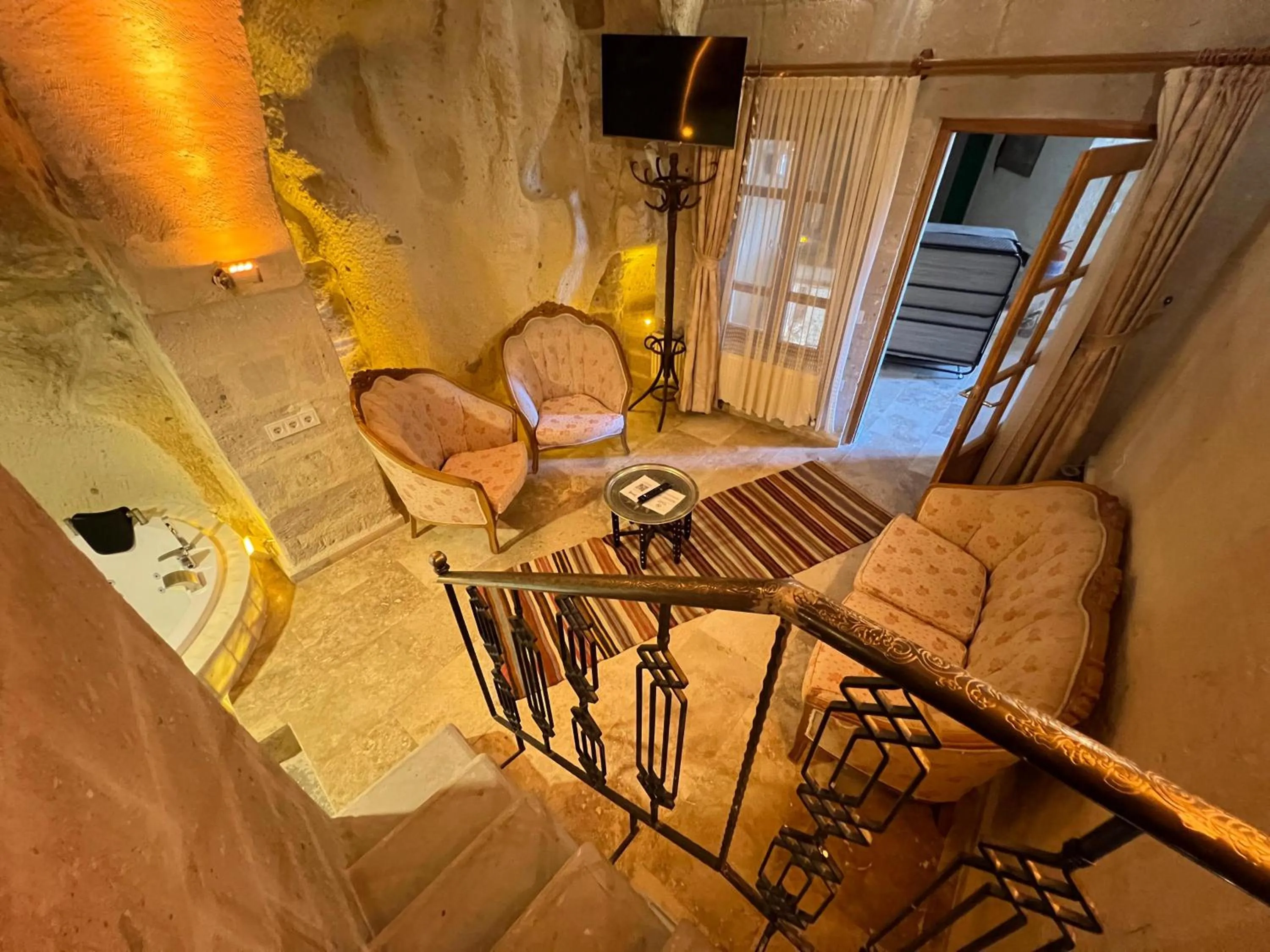 Seating area in Atilla's Cave Hotel