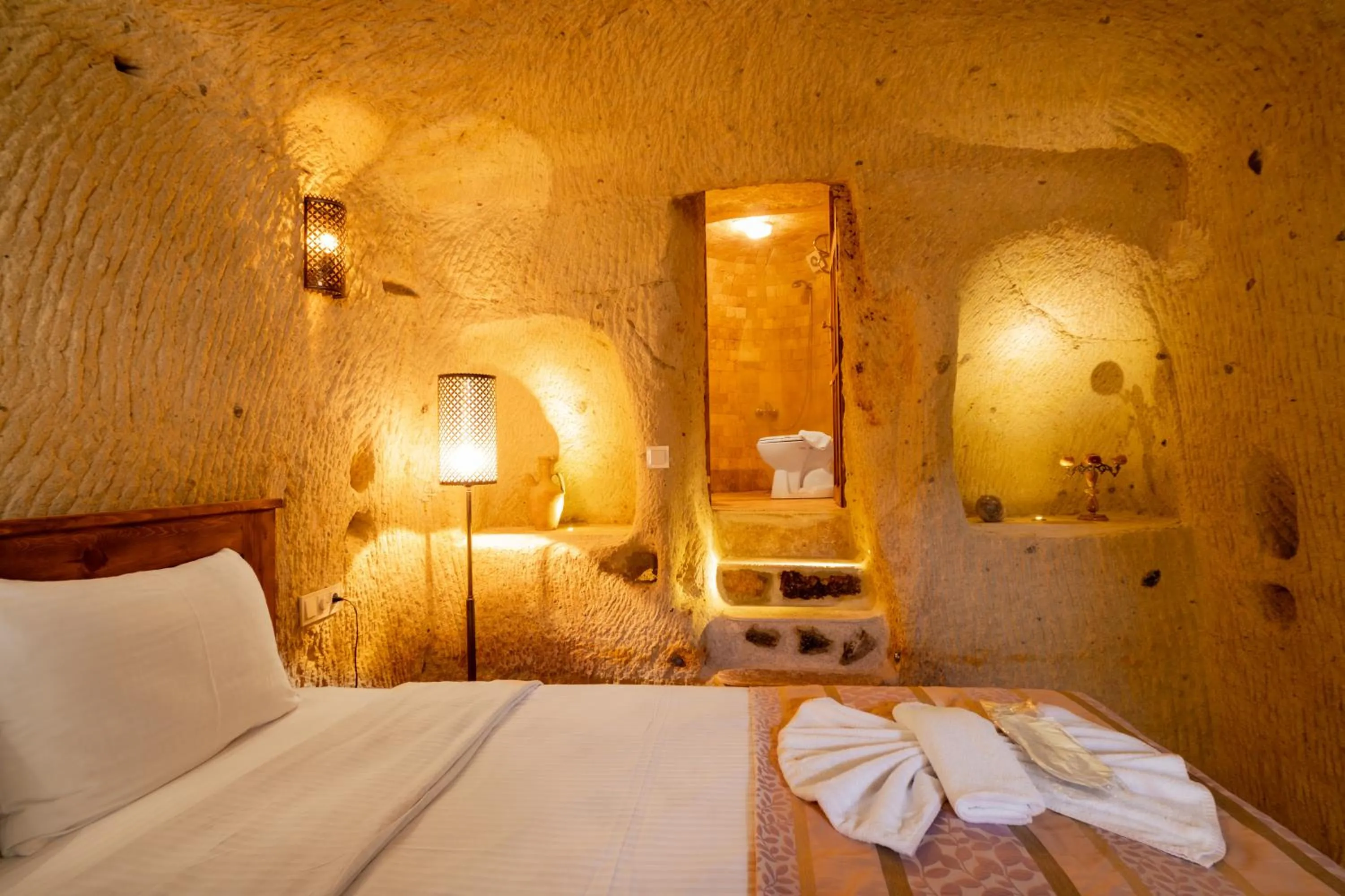 Bed in Atilla's Cave Hotel