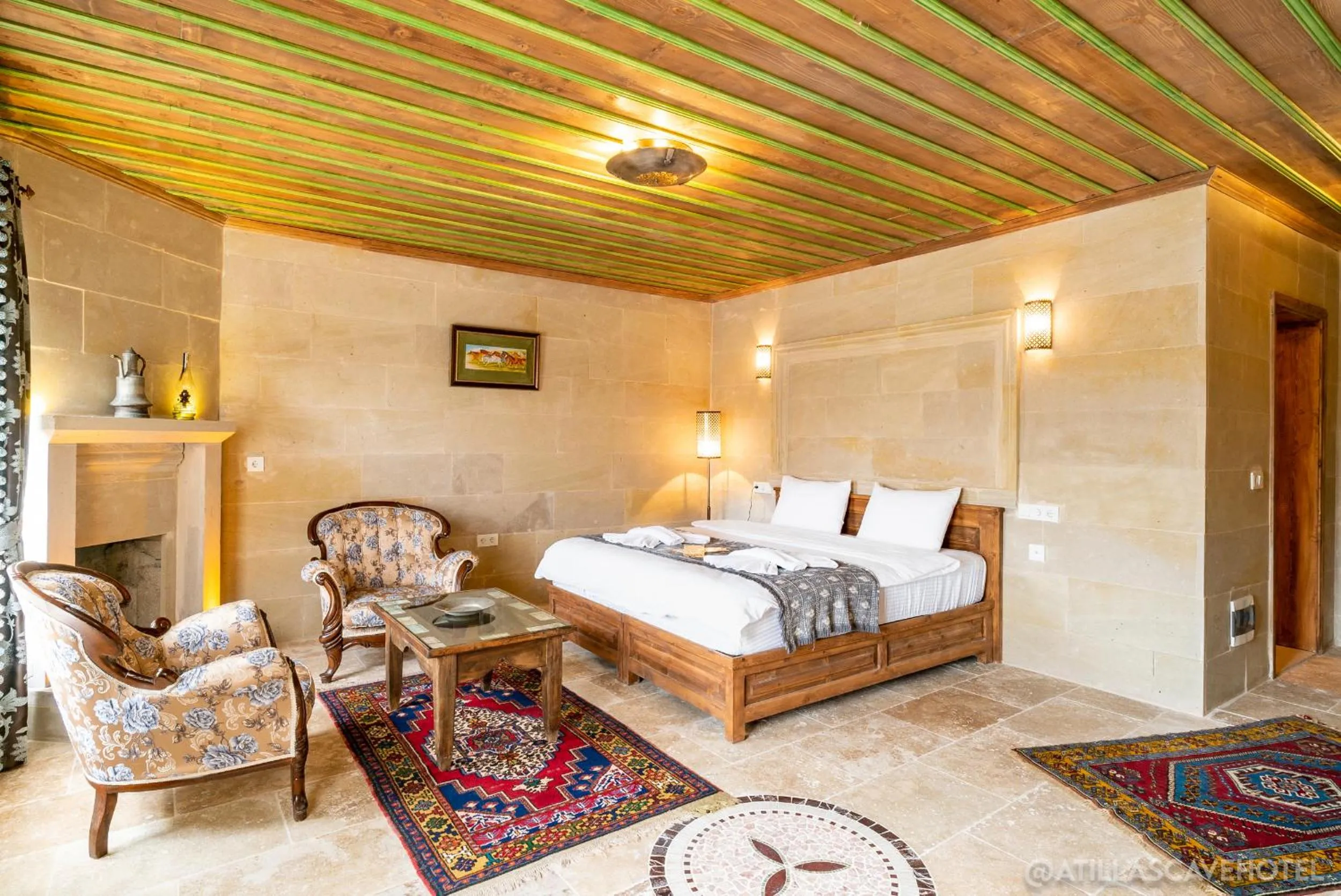 Bed in Atilla's Cave Hotel