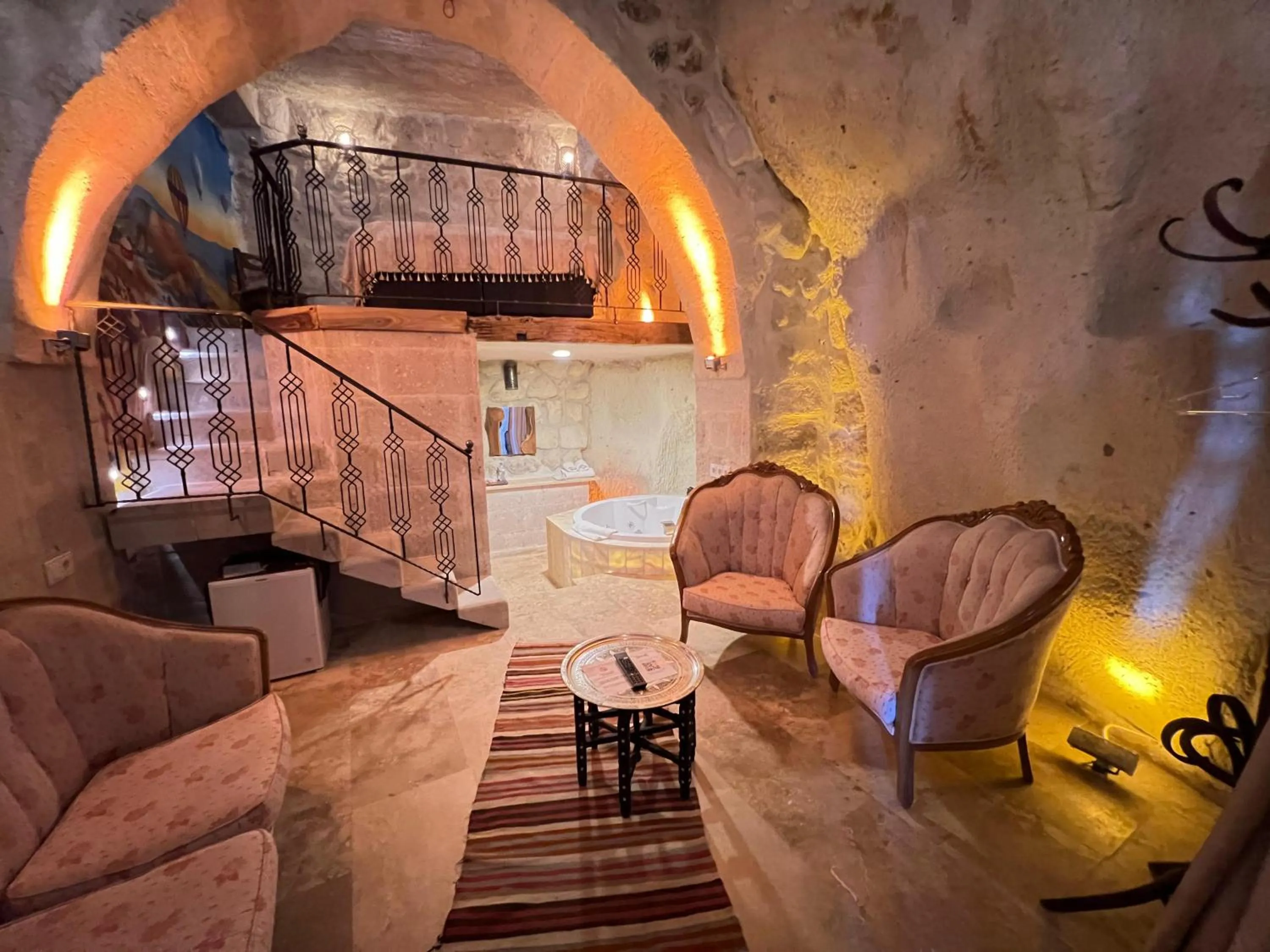 Seating area in Atilla's Cave Hotel