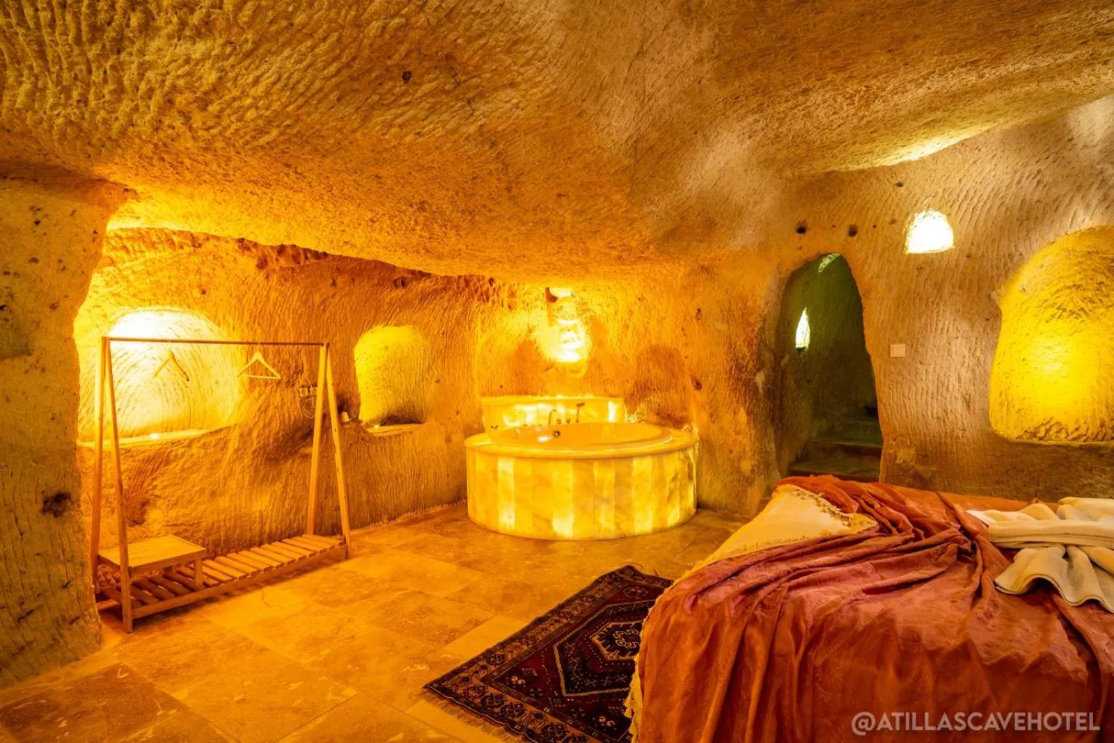 Bed in Atilla's Cave Hotel