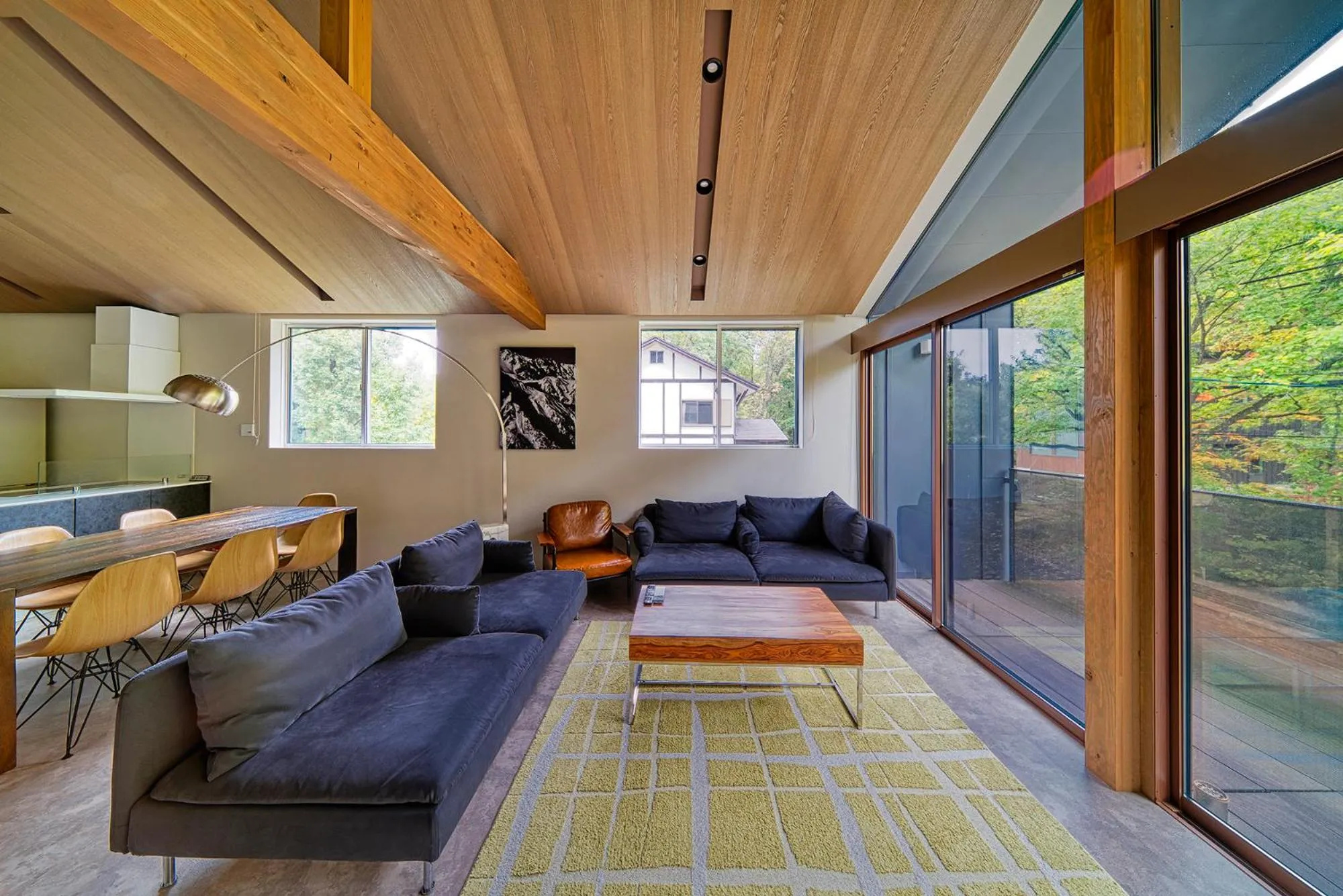 Living room in Grey Wolf Chalet by Hakuba White Fox Company
