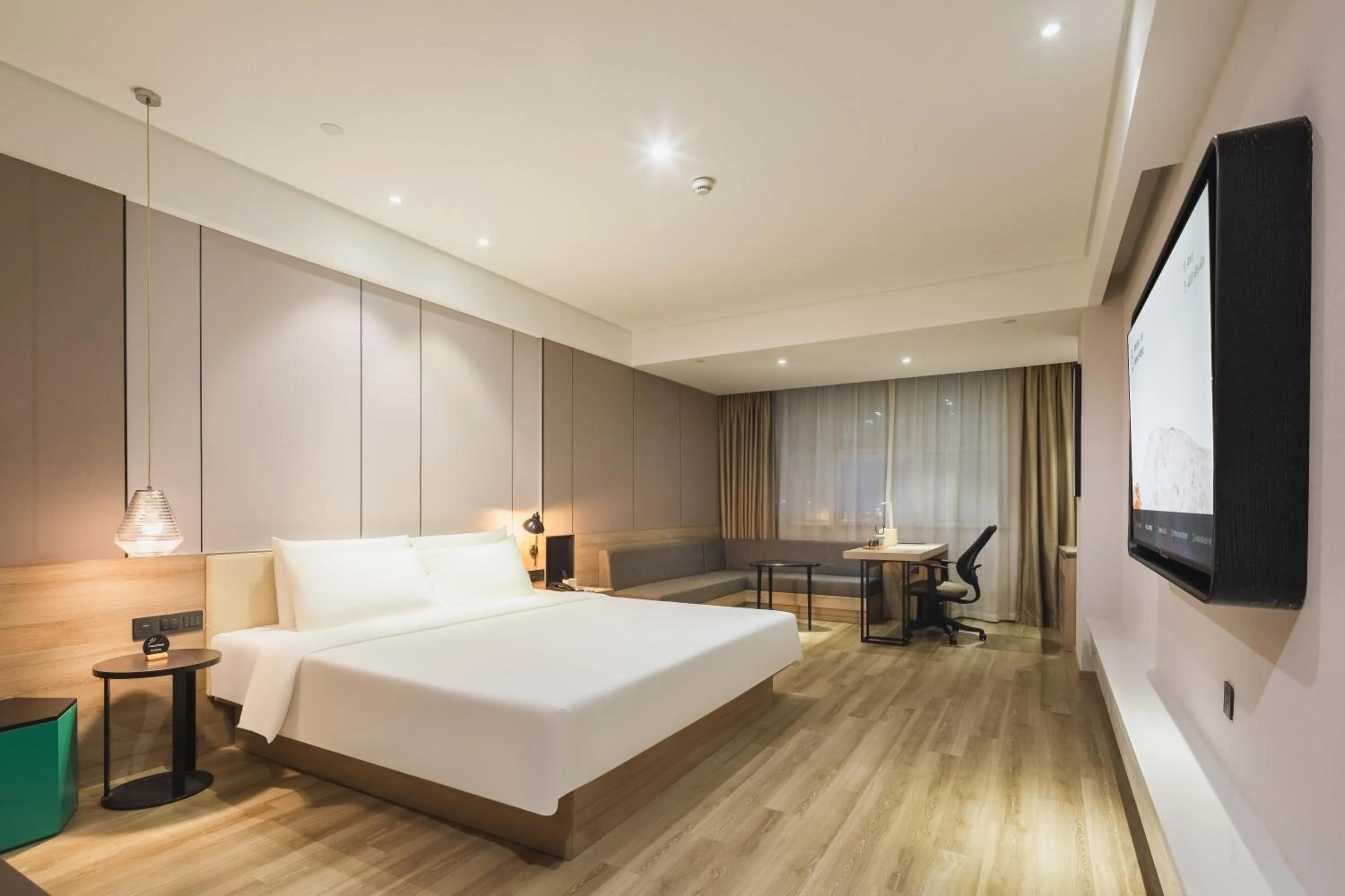 Photo of the whole room, Bed in Atour Jiaozhou Qingdao Hotel