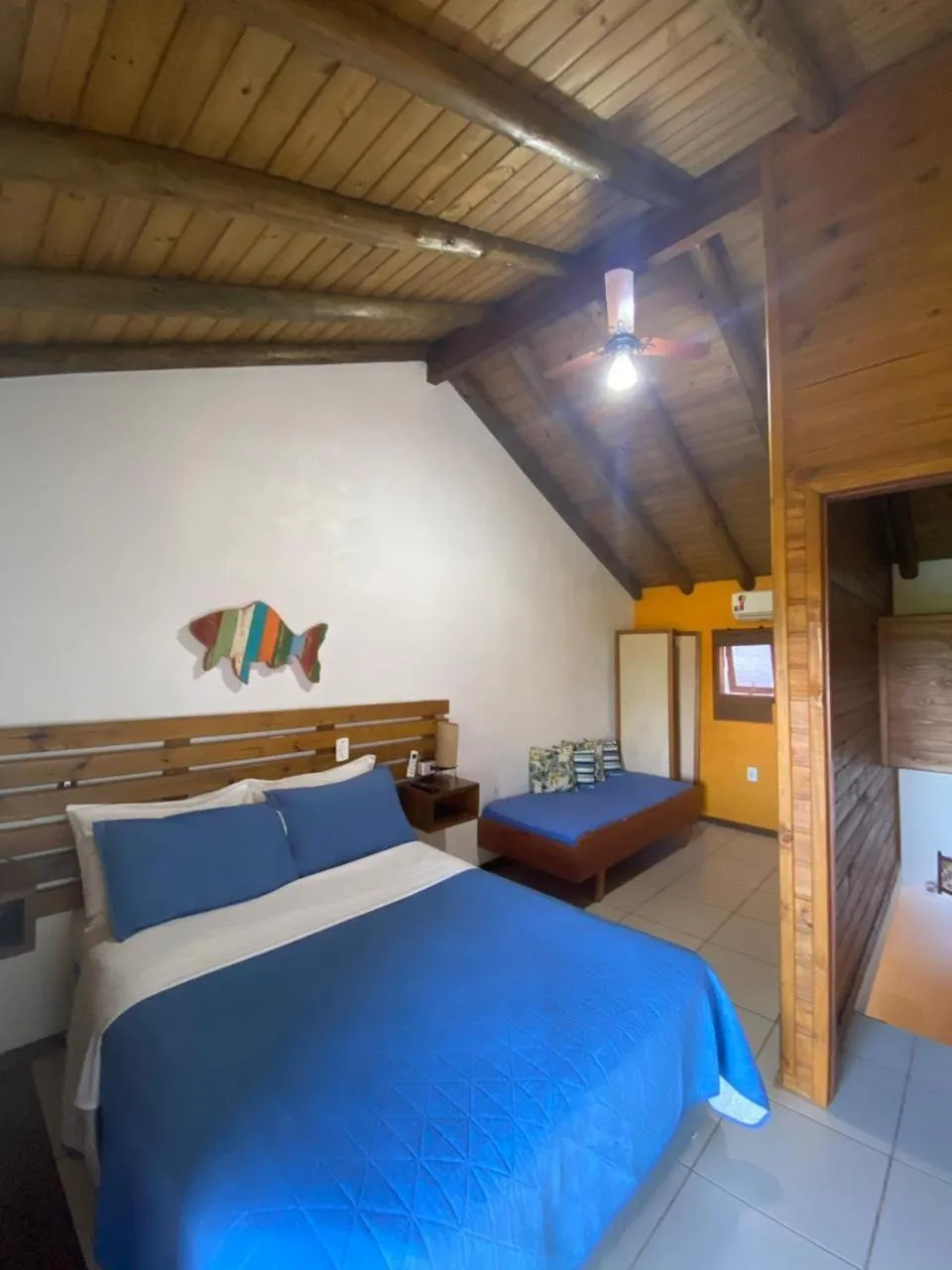 Bed in Pousada Cabanas Kaia Lua