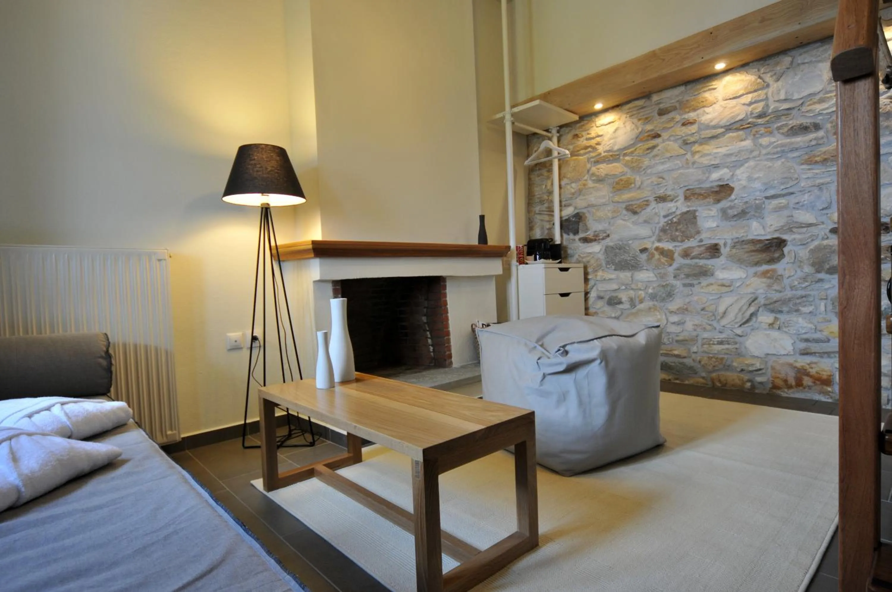 Dining area, Bed in Olga Hotel Mouresi