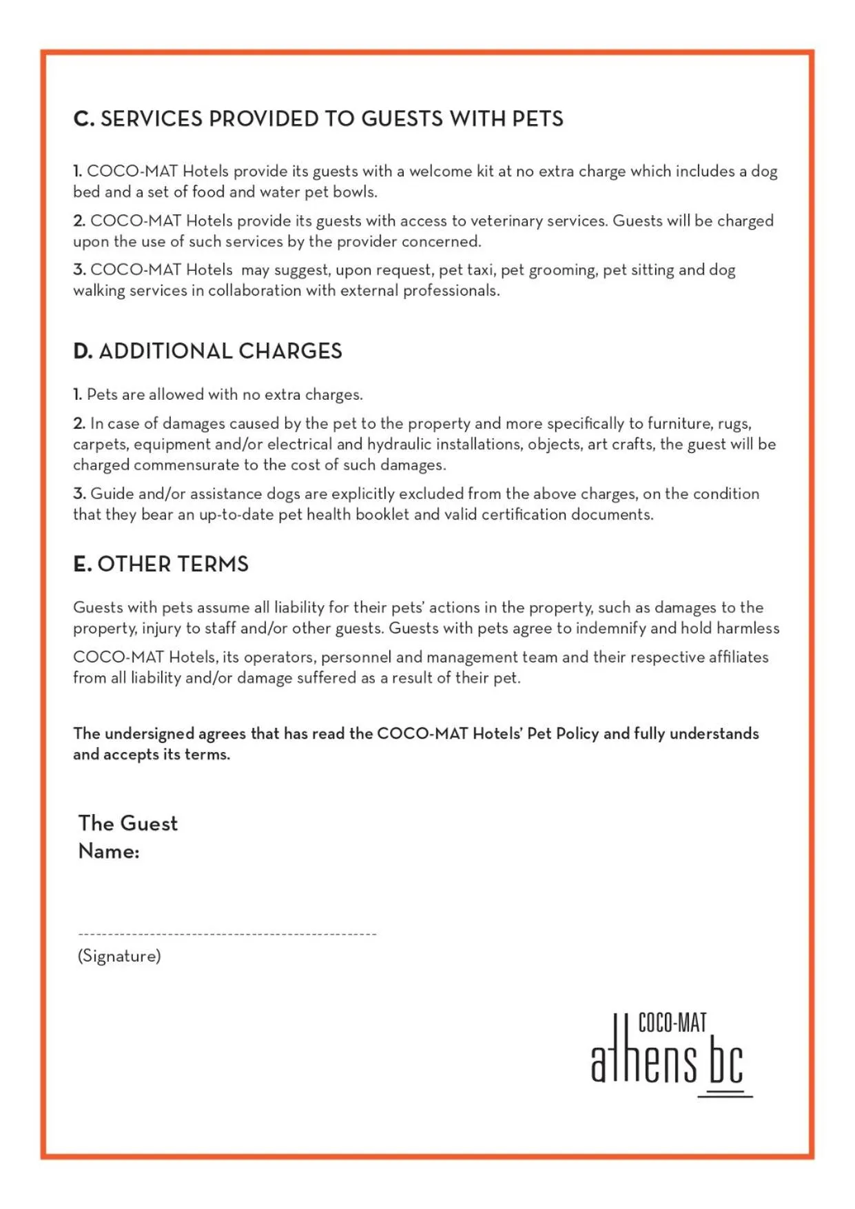 Certificate/Award in Coco-mat Athens BC