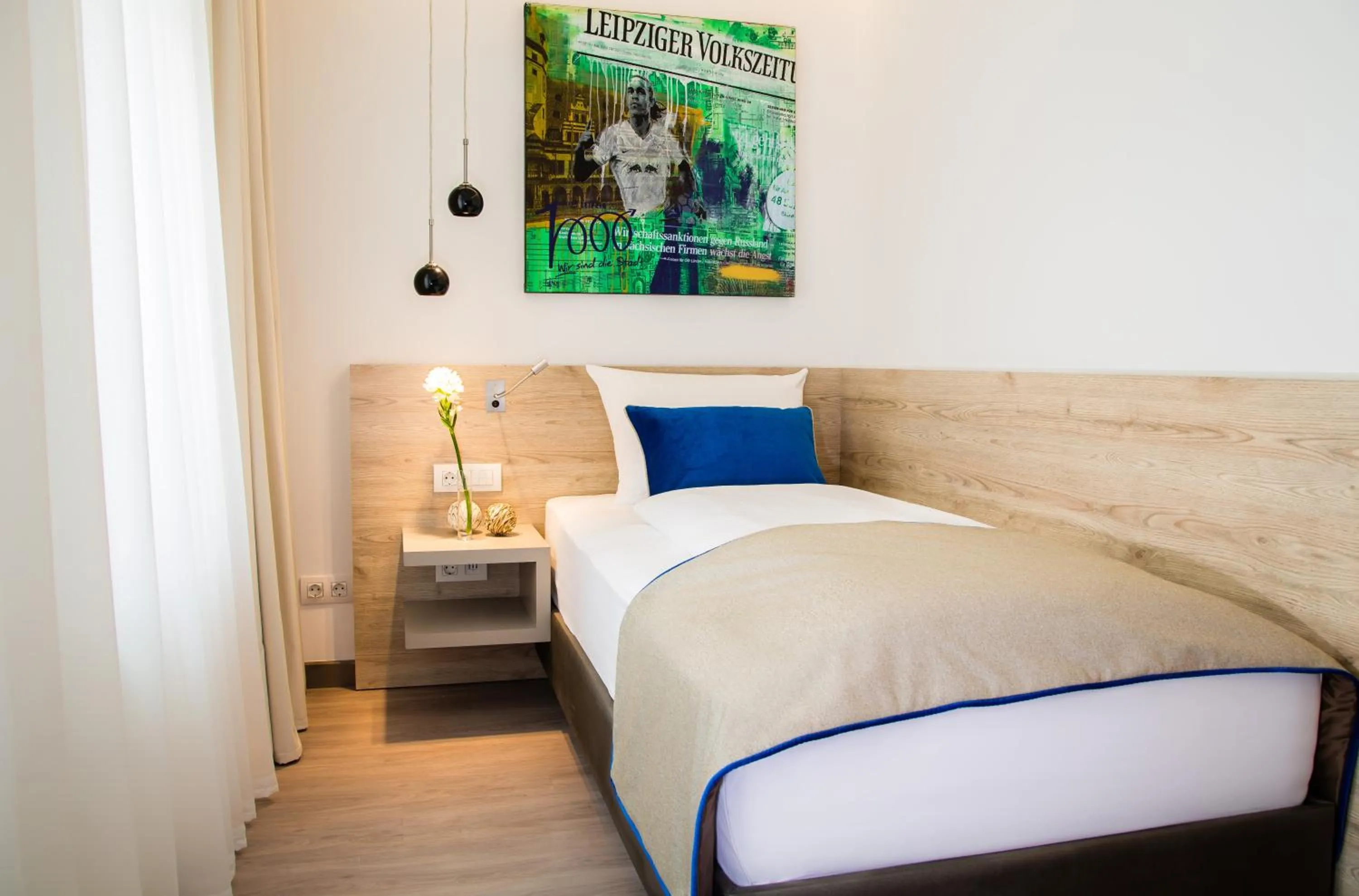 Bed in Hotel Atlas Leipzig