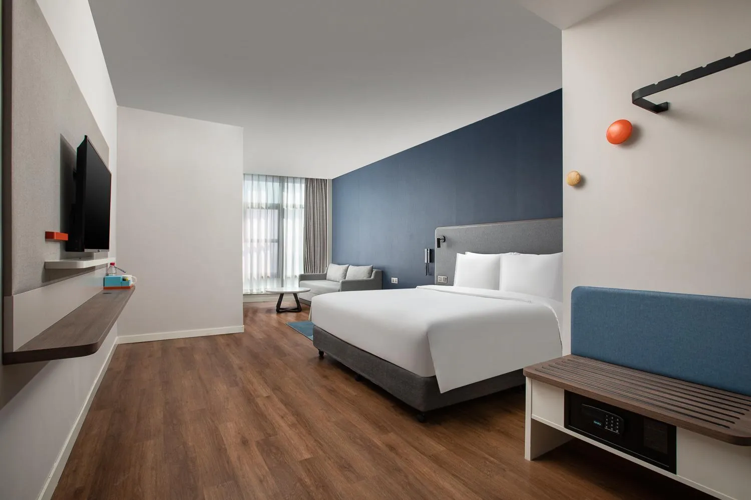 View (from property/room), Bed in Holiday Inn Express Shanghai Tangzhen, an IHG Hotel