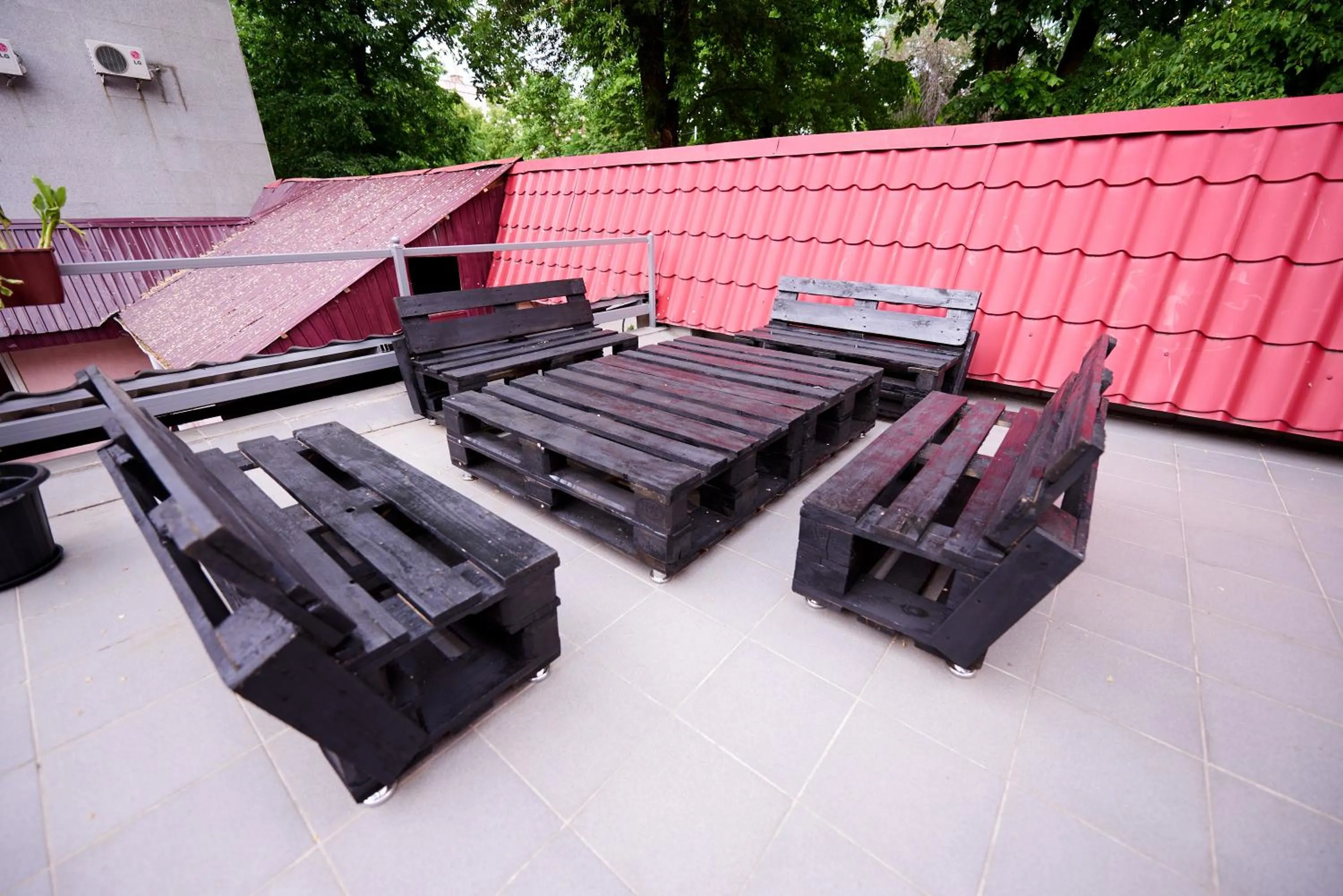 Patio in Wanderlust Hostel