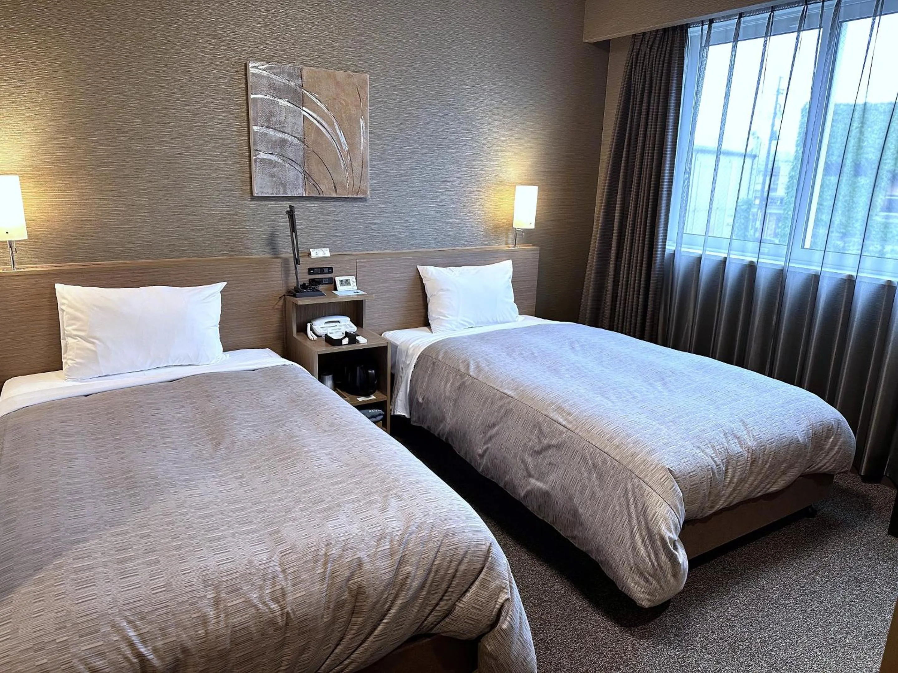 Bed in Hotel Route-Inn Katori Sawara Ekimae