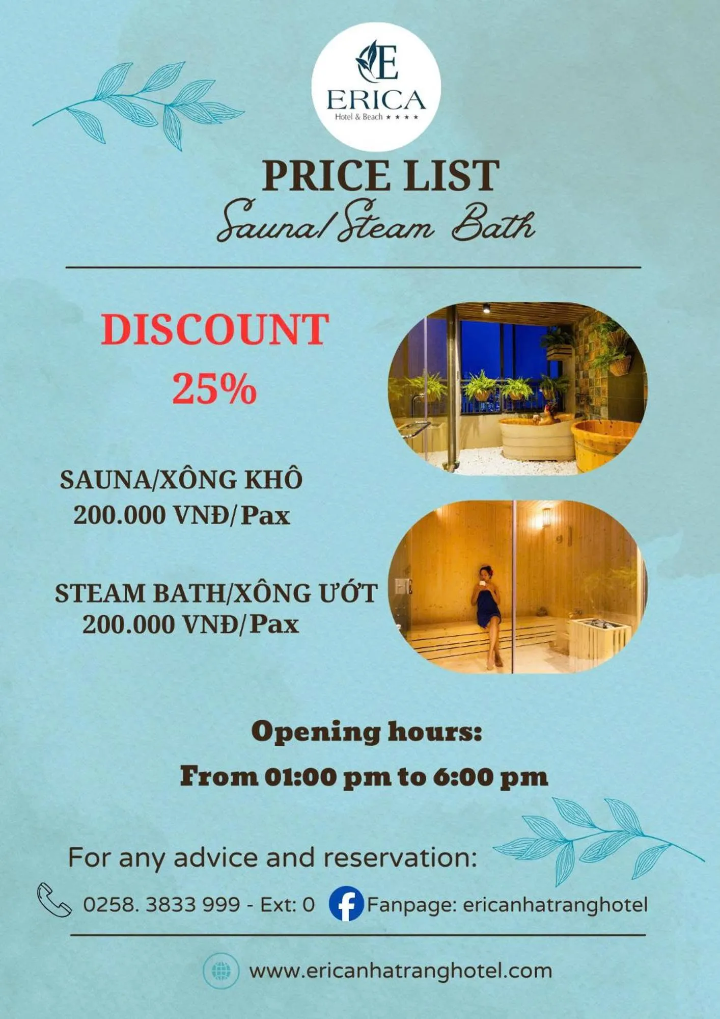 Sauna in Erica Nha Trang Hotel